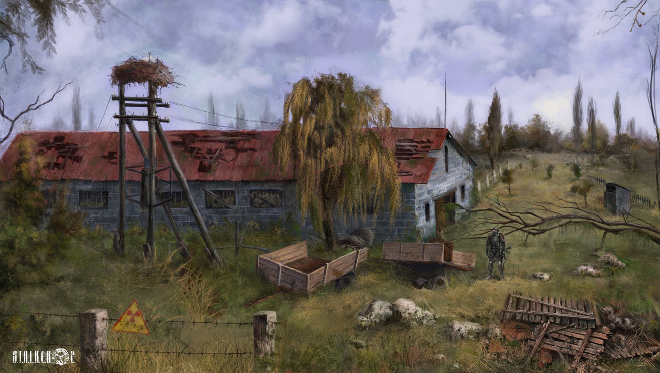 horror, ukraine, wood - Material, abandoned, nature, trees, area, built Structure, illustration, pripyat, 1080P, damaged, building Exterior, stalker, day, HD Wallpaper