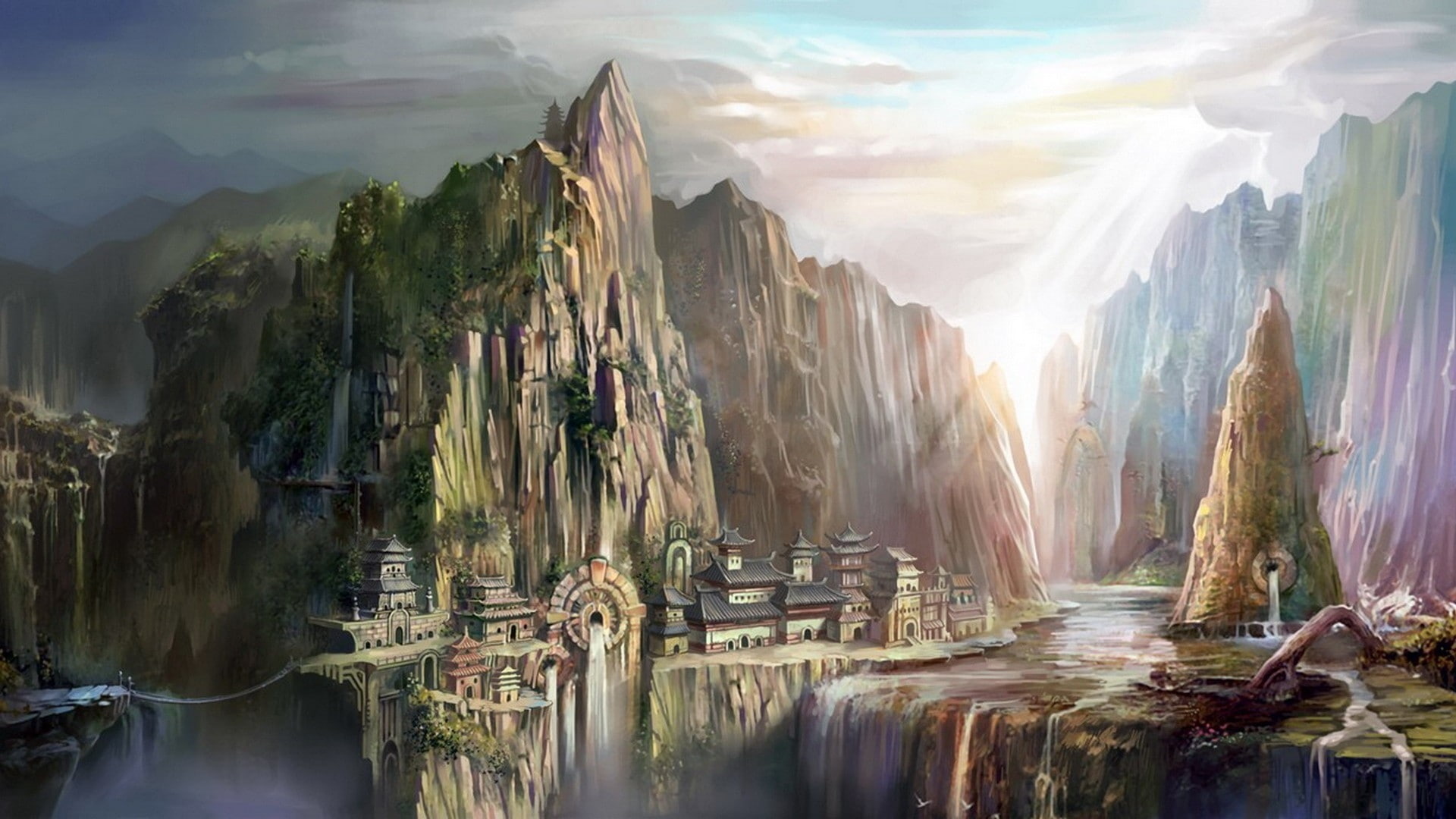 artwork, art, cityscapes, 1080P, hd, x, fantasy art, fantasy, abstract, utopia, HD Wallpaper