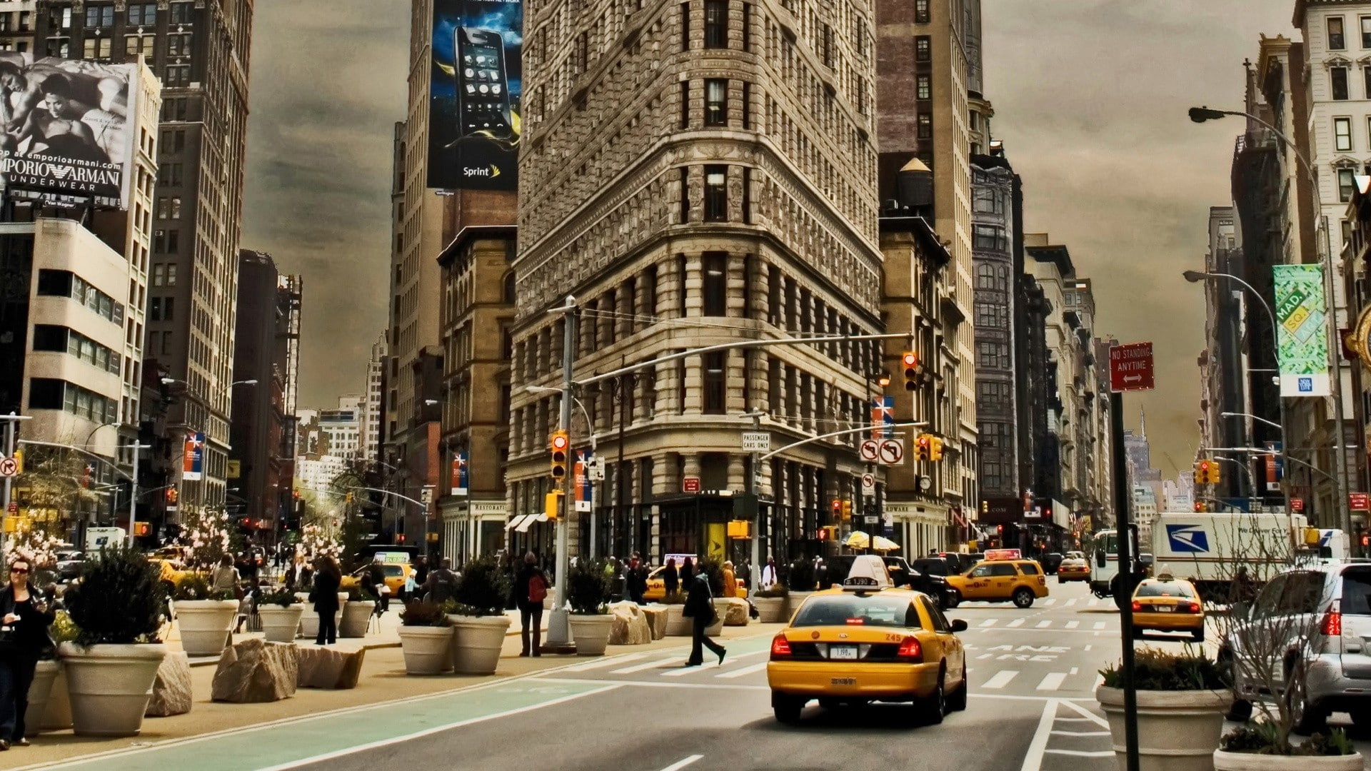 taxi, urban, 1080P, x, architecture, city, modern, cityscapes, buildings, town, york, art, hd, usa, wall, new, Streets, HD Wallpaper