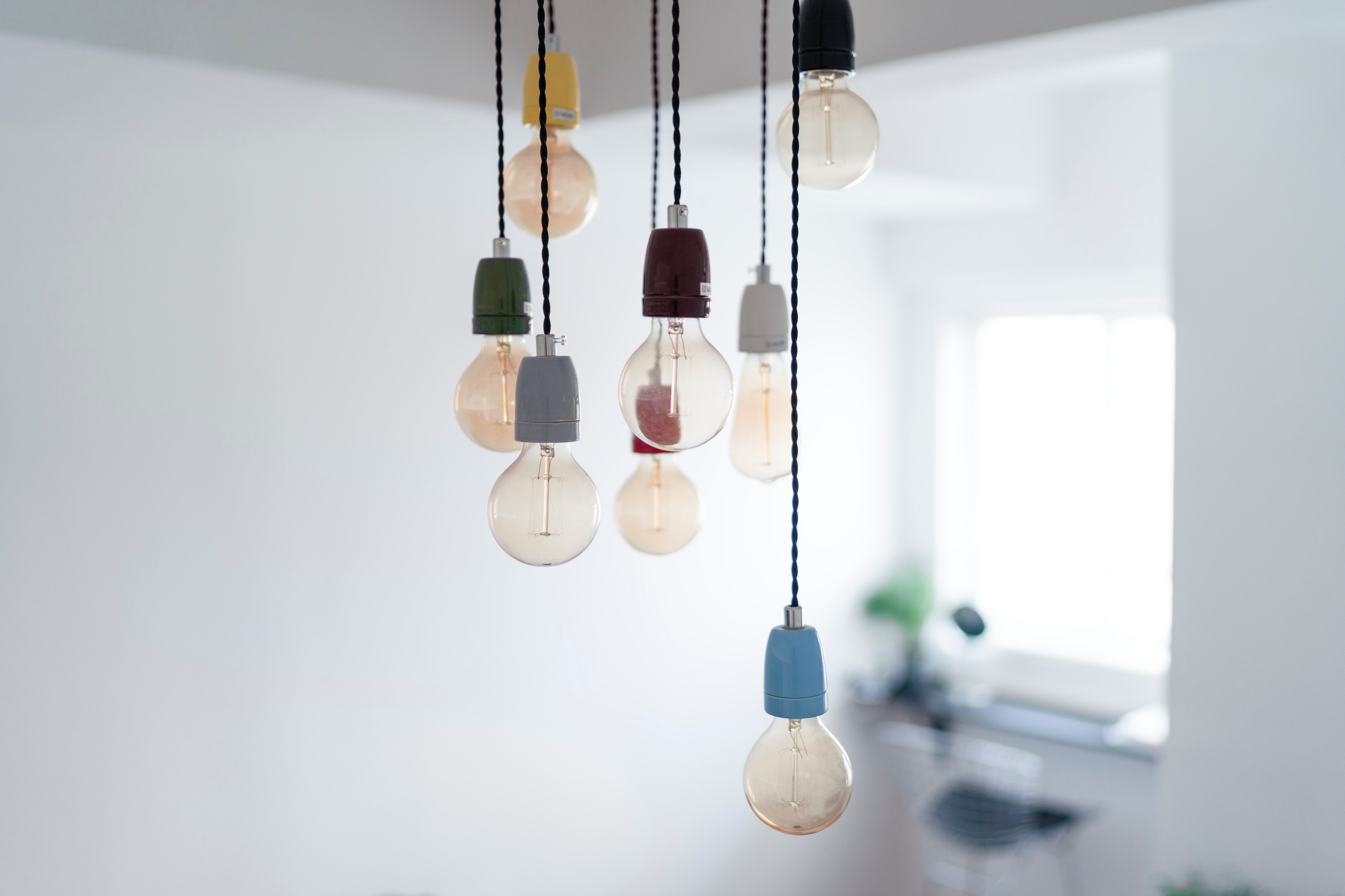 hanging, close-up, healthcare and medicine, string, chandelier, indoors, light bulb, wind chime, bulbs, no people, 5K, connection, decoration, lighting equipment, HD Wallpaper