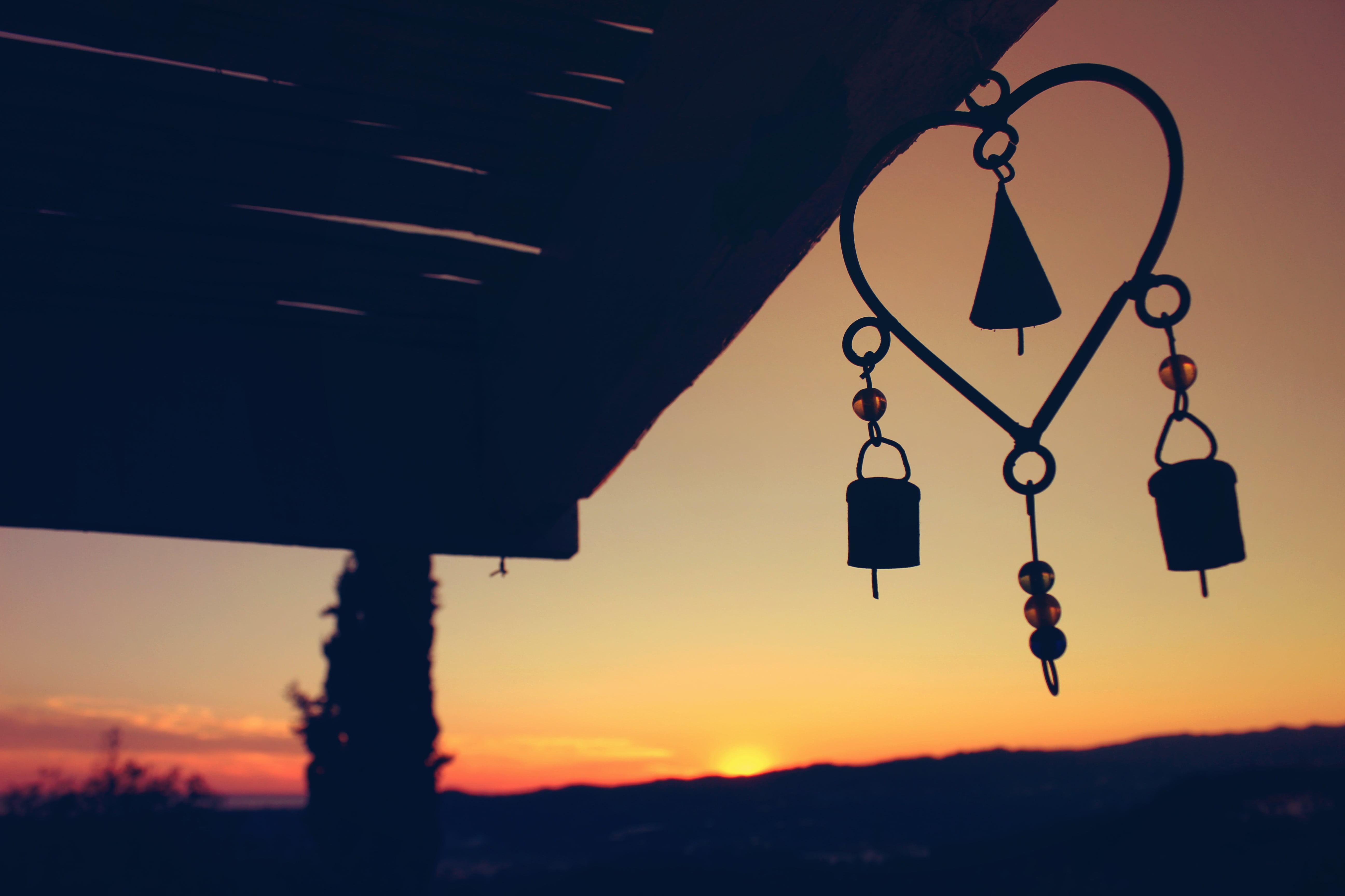 evening sun, heart shape, sunset, day, spirituality, lighting equipment, silhouette, scenics - nature, nature, enjoy, rural, happy, orange color, close-up, HD Wallpaper