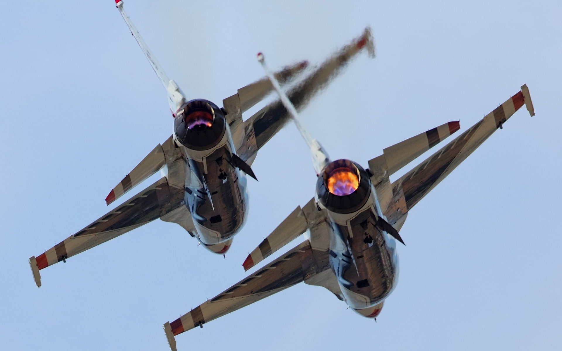 Two, Flight, 1080P, fighter, Airplanes, Sky, jet, HD Wallpaper