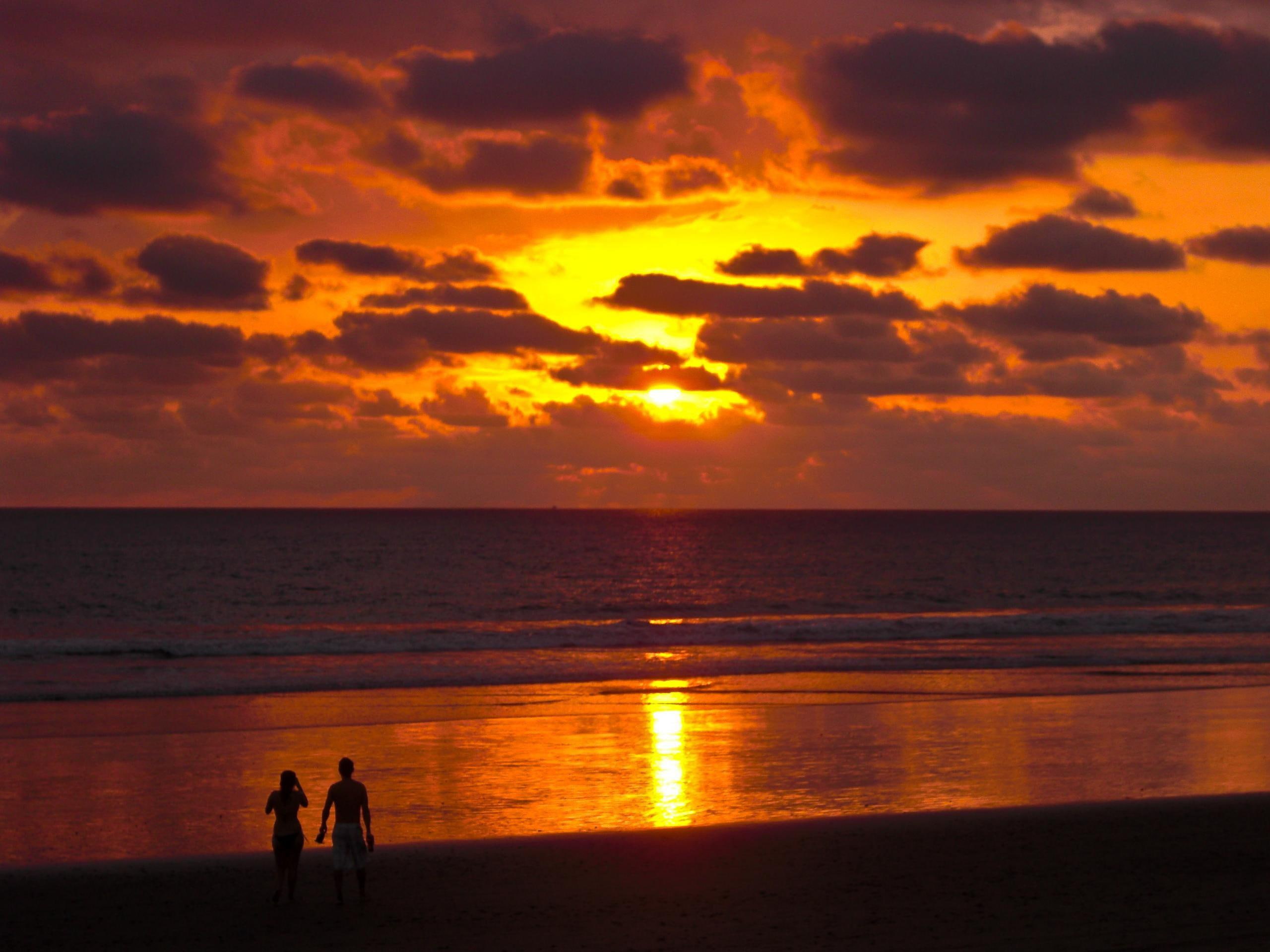 nature, 2K, skyscapes, sunset, costa, rica, background, sunrise - sunset, beaches, HD Wallpaper