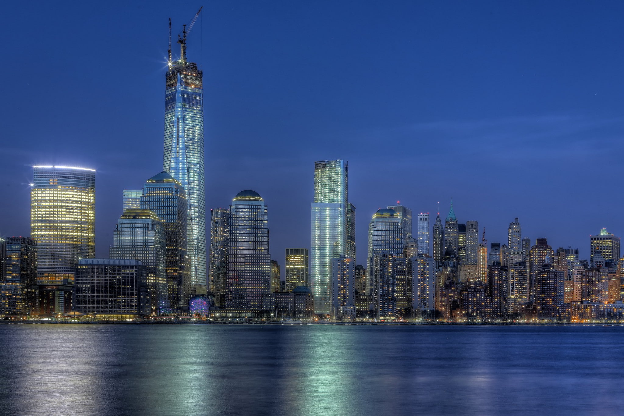 1080P, world, one, trade, buildings, dom Tower, 1 World Trade Center, One World Trade Center, rise, New York buildings, Manhattan, the dom Tower, city nightlife, HD Wallpaper
