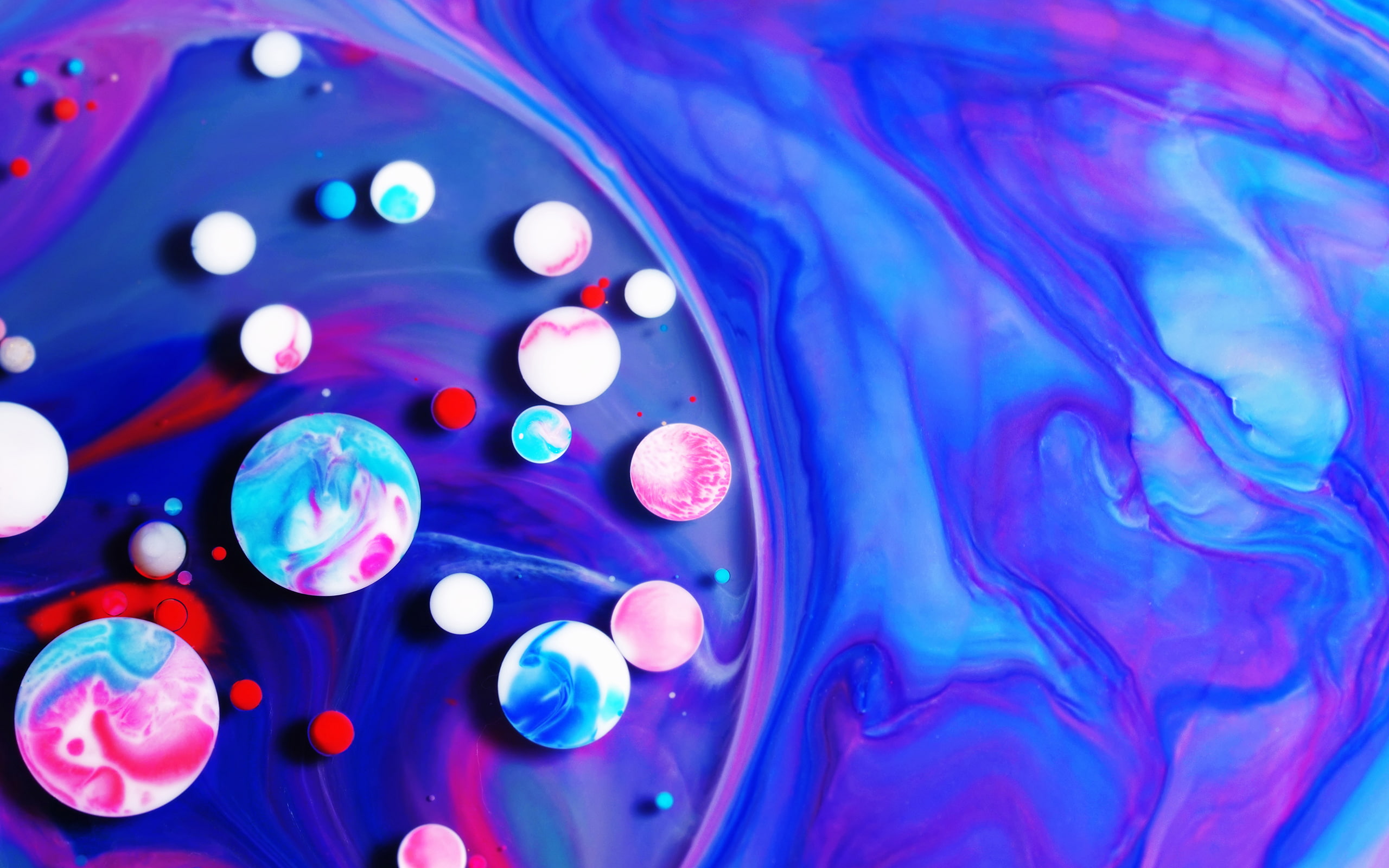 Goodies, White, Spheres, 2K, Cells, Blue, HD Wallpaper