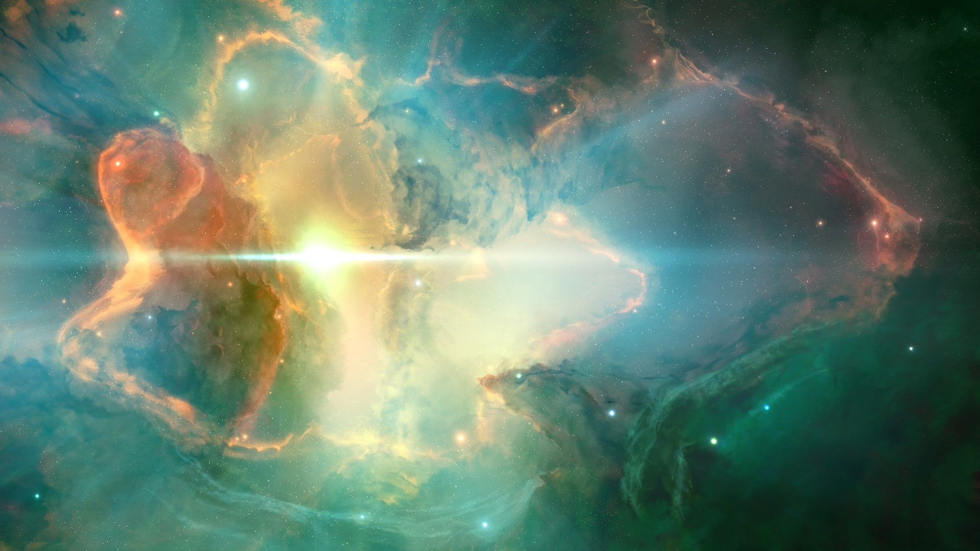 JoeyJazz, space art, 1080P, space, nebula, lights, HD Wallpaper