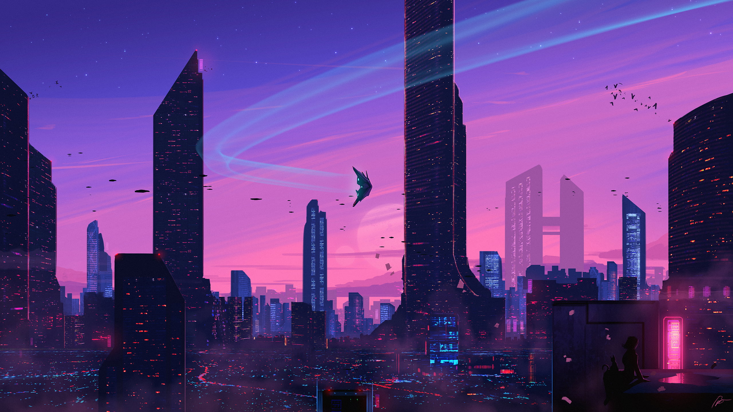 science fiction, futuristic, cityscape, JoeyJazz, 2K, HD Wallpaper