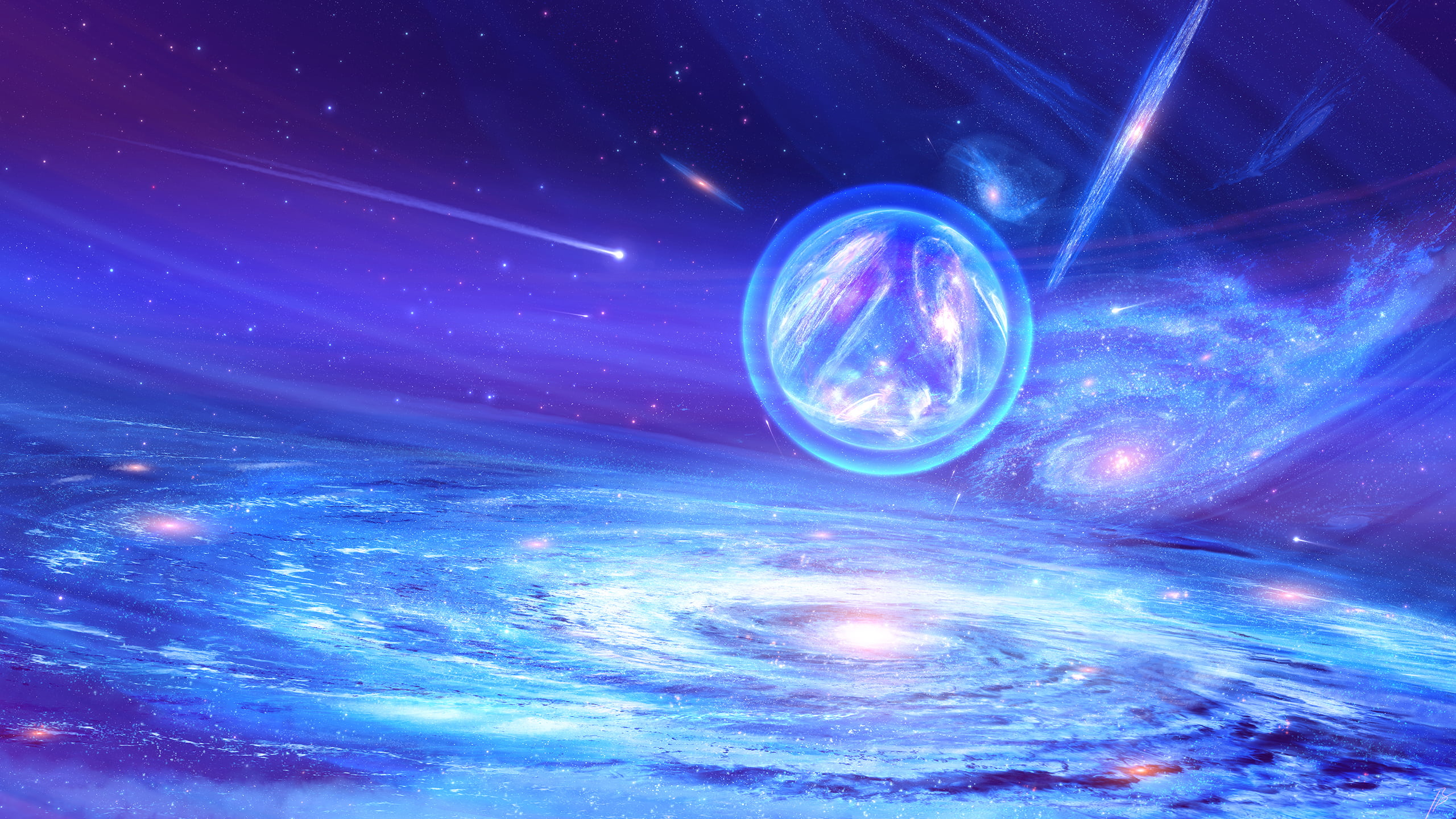 galaxy, 2K, JoeyJazz, space art, HD Wallpaper