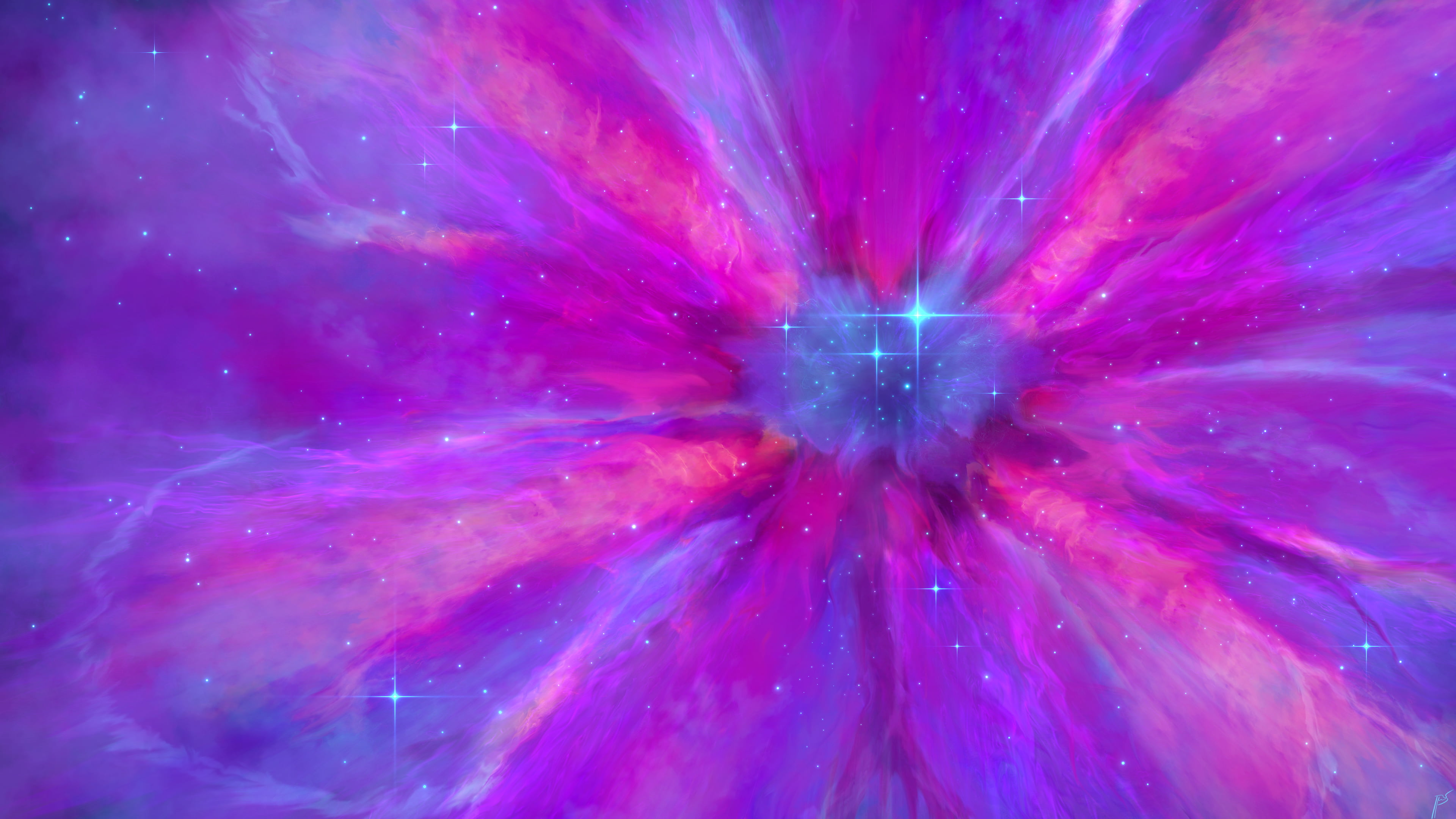4K, supernova, JoeyJazz, flowers, space art, HD Wallpaper