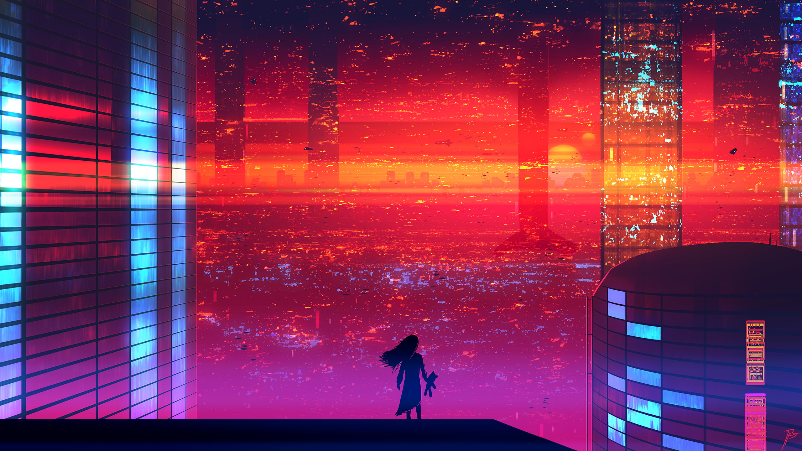 2K, JoeyJazz, science fiction, futuristic, cityscape, HD Wallpaper