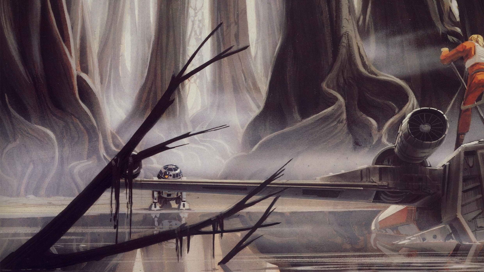 1080P, video, mcquarrie, skywalker, luke, rd, wars, R2D2, hd, ralph, xwing, star, art, games, Star Wars, HD Wallpaper