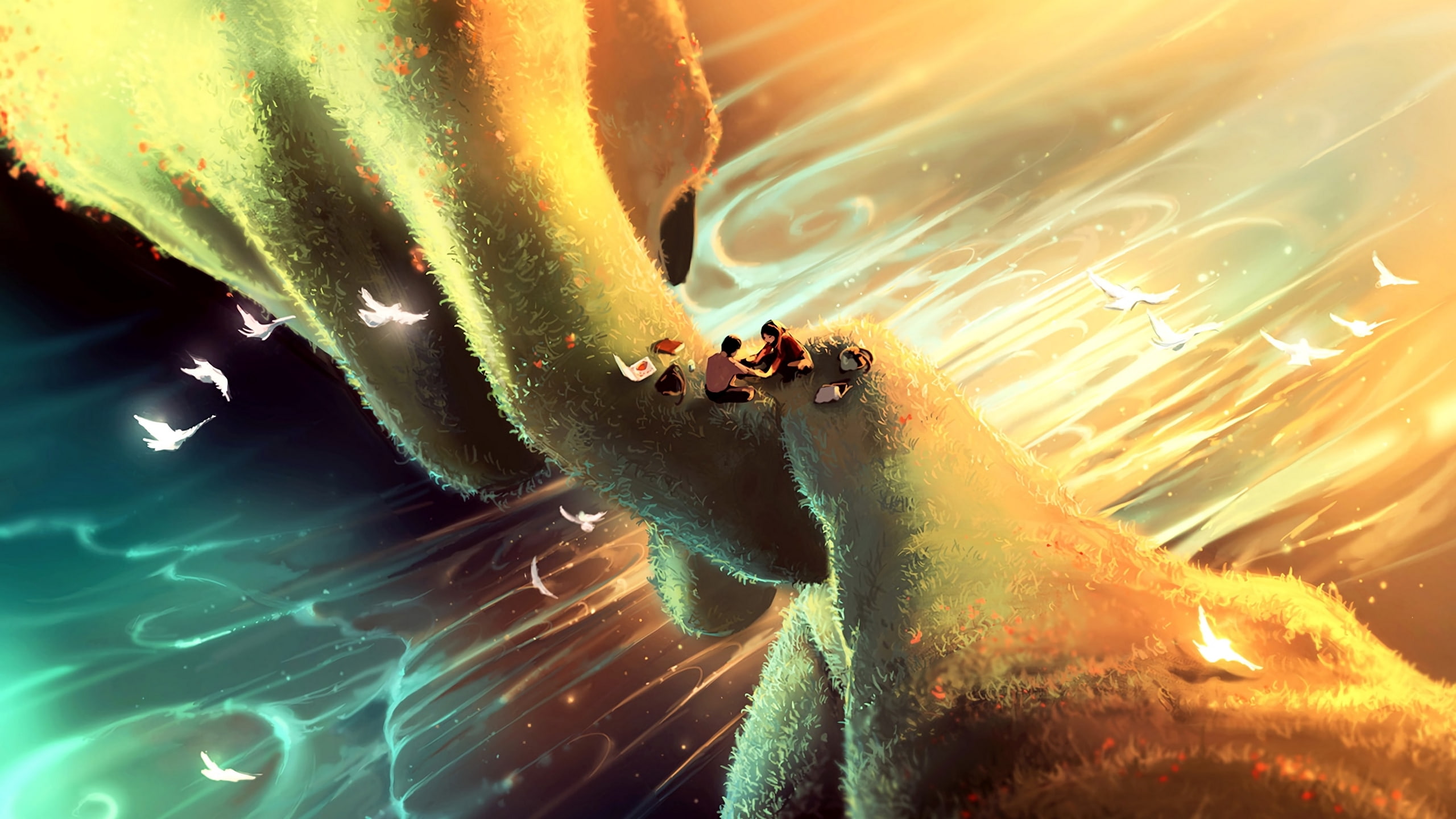 2K, :-), fantasy, art, hand, couple, aquasixio, luminos, HD Wallpaper
