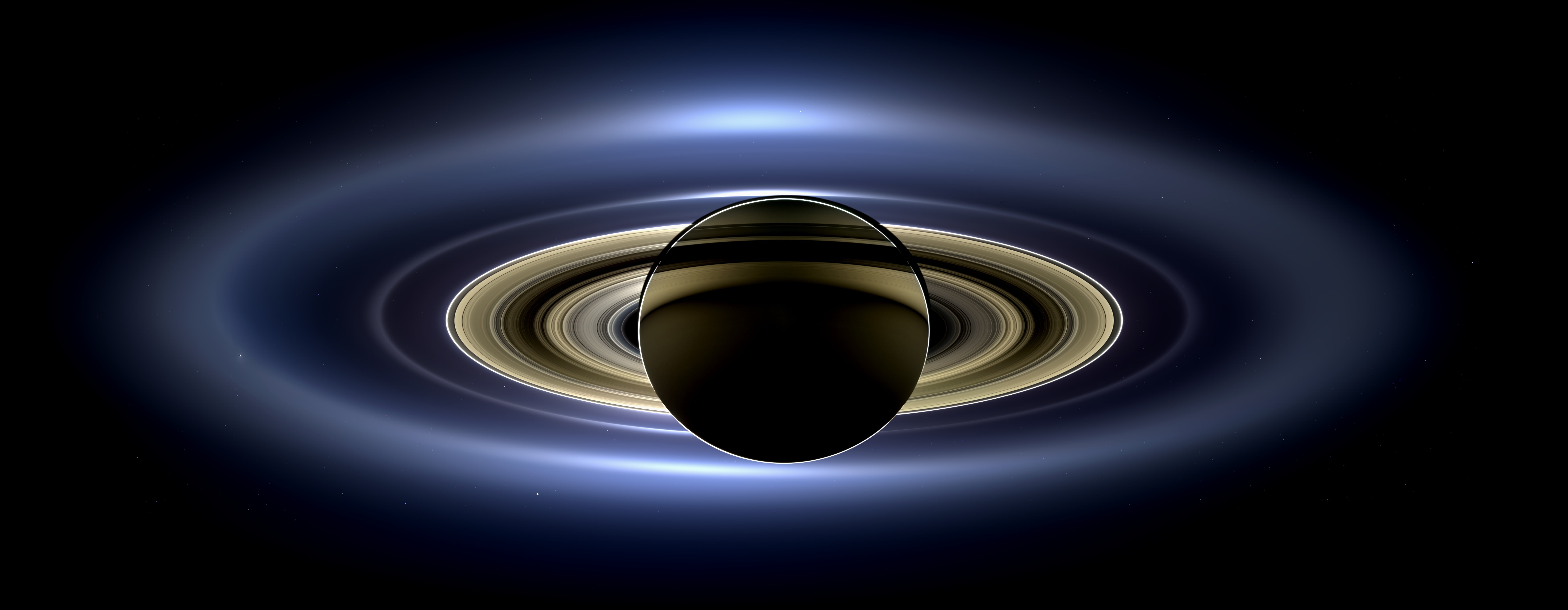 planet, concentric, solar eclipse, rings, hole, abstract, three dimensional, cosmos, blue, illuminated, digital, geometric shape, earth, water, HD Wallpaper