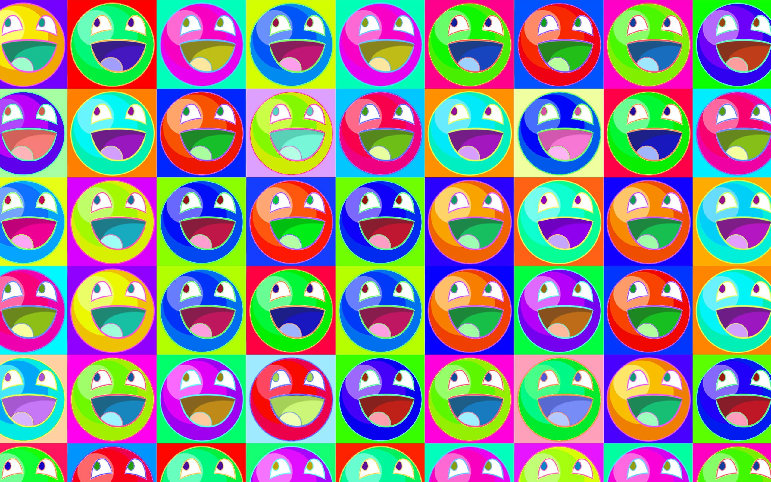 warhol, laughter, party, colourful, pop art, funny, 2K, poster, positive, illustration, happy, awesome, face, smiley, yellow, HD Wallpaper