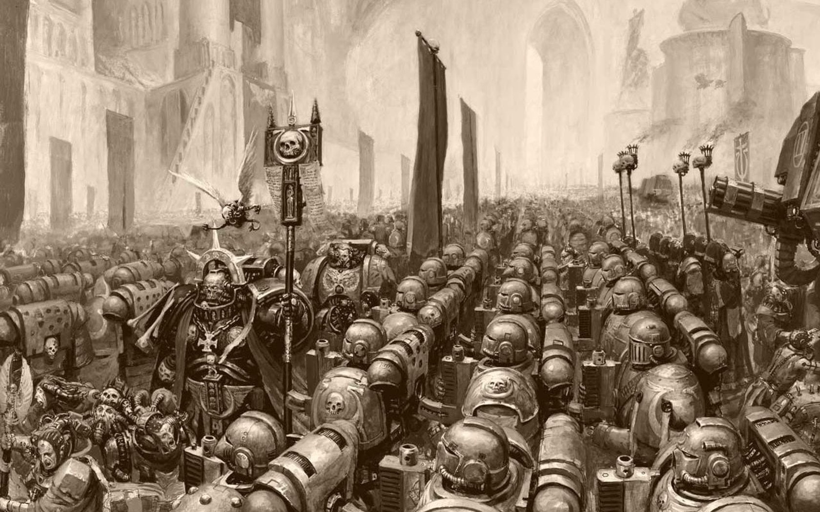 720P, hd, x, outer, warhammer, aircraft, outer space, Warhammer 40K, art, marines, k, space, HD Wallpaper