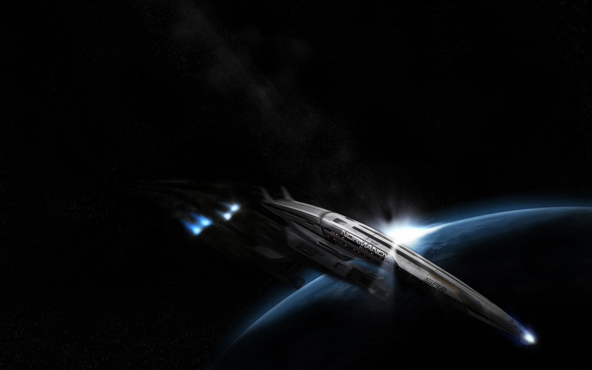 video games, black, 1080P, hd, spaceship, effect, mass, normandy, HD Wallpaper