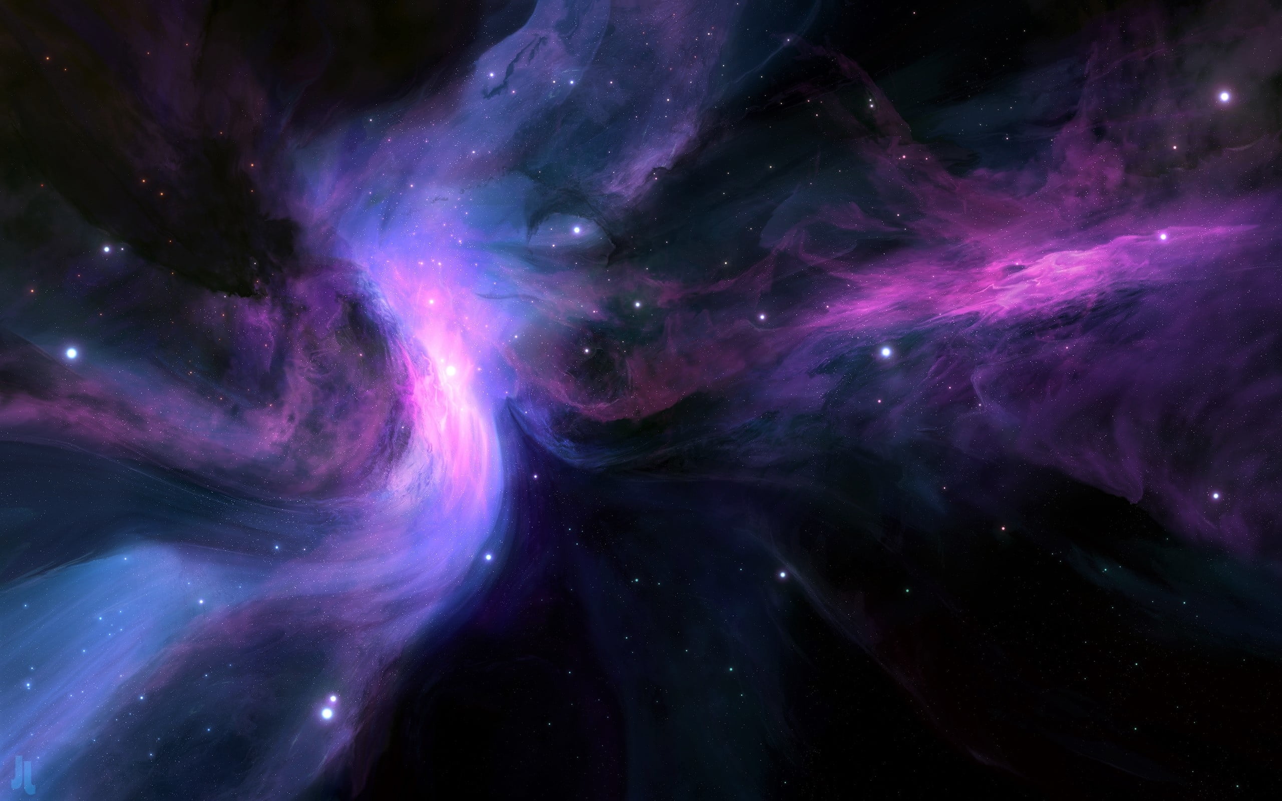 astronomy, space, mystery, luminosity, galaxy, no people, outer, science, illustration, pattern, night, dark, beauty in nature, purple, illuminated, stars, HD Wallpaper