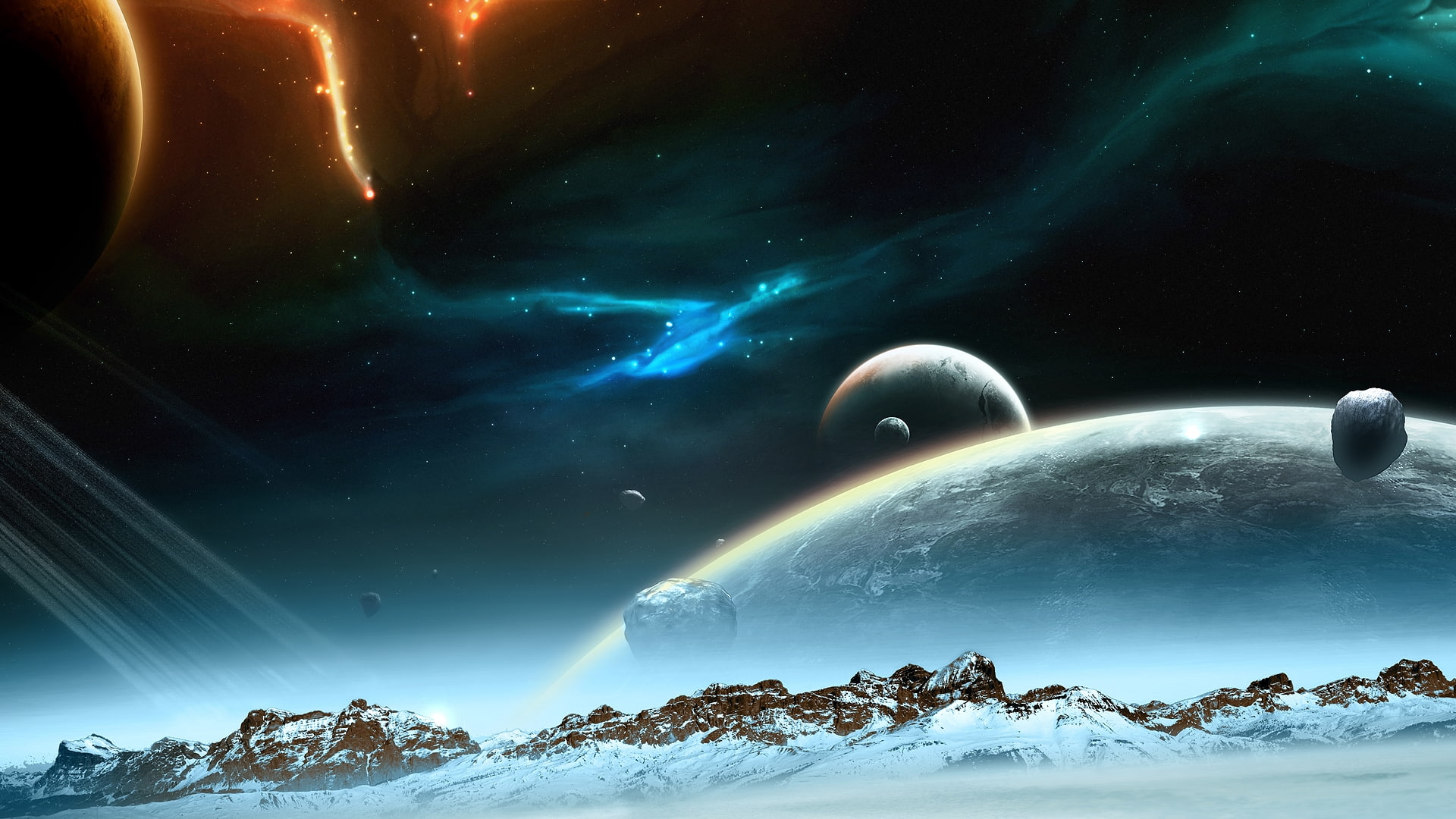 planets, landscape, hd, 1080P, alien, space, HD Wallpaper