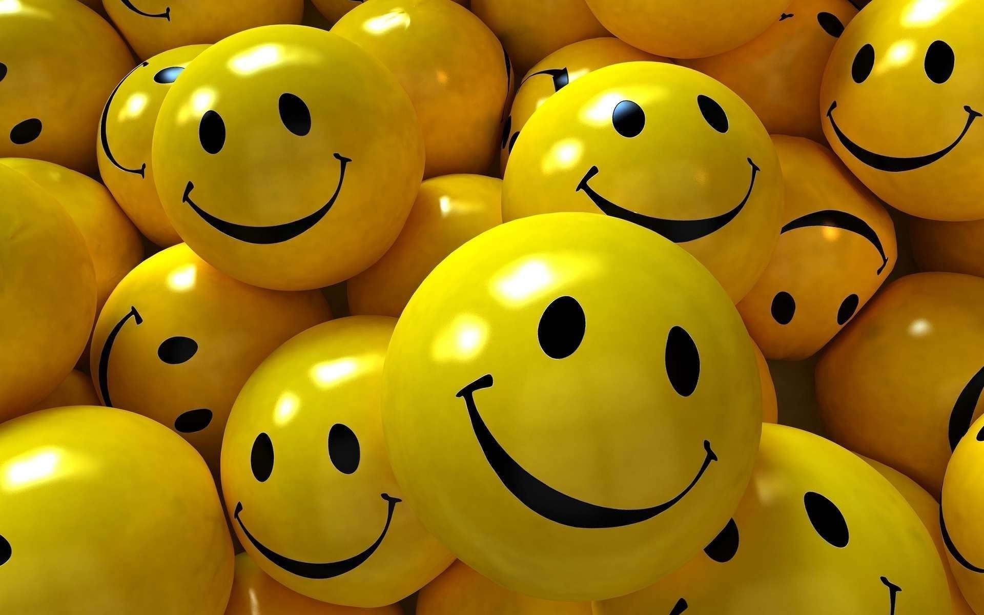 backgrounds, smiley, art and craft, for sale, abundance, indoors, no people, close-up, retail, yellow, toy, full frame, anthropomorphic smiley face, still life, HD Wallpaper