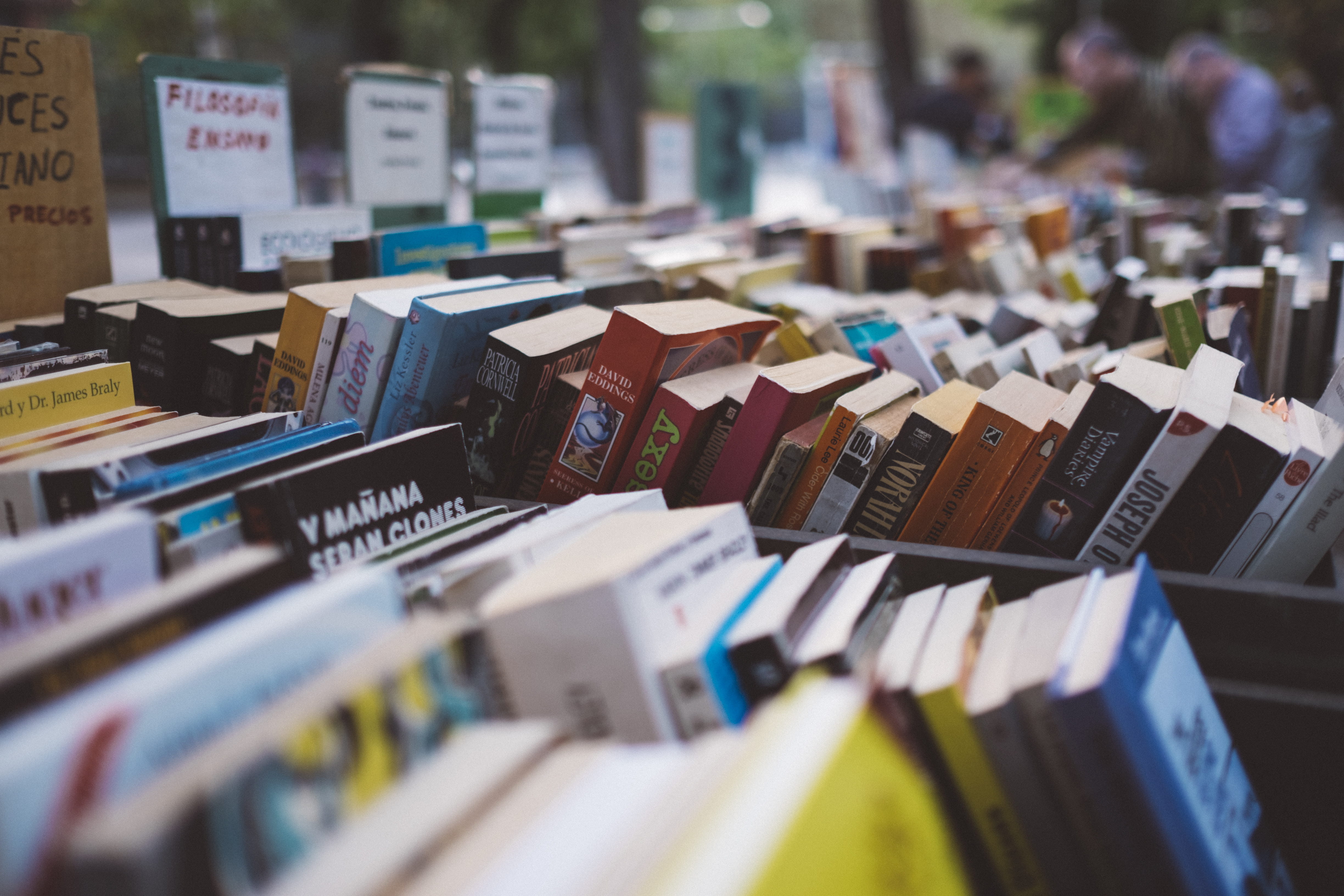 bookstore, retail, no people, market, communication, livro, stack, troca, assorted, spain, lot, indoors, used book, abundance, placa, banca, book, text, HD Wallpaper