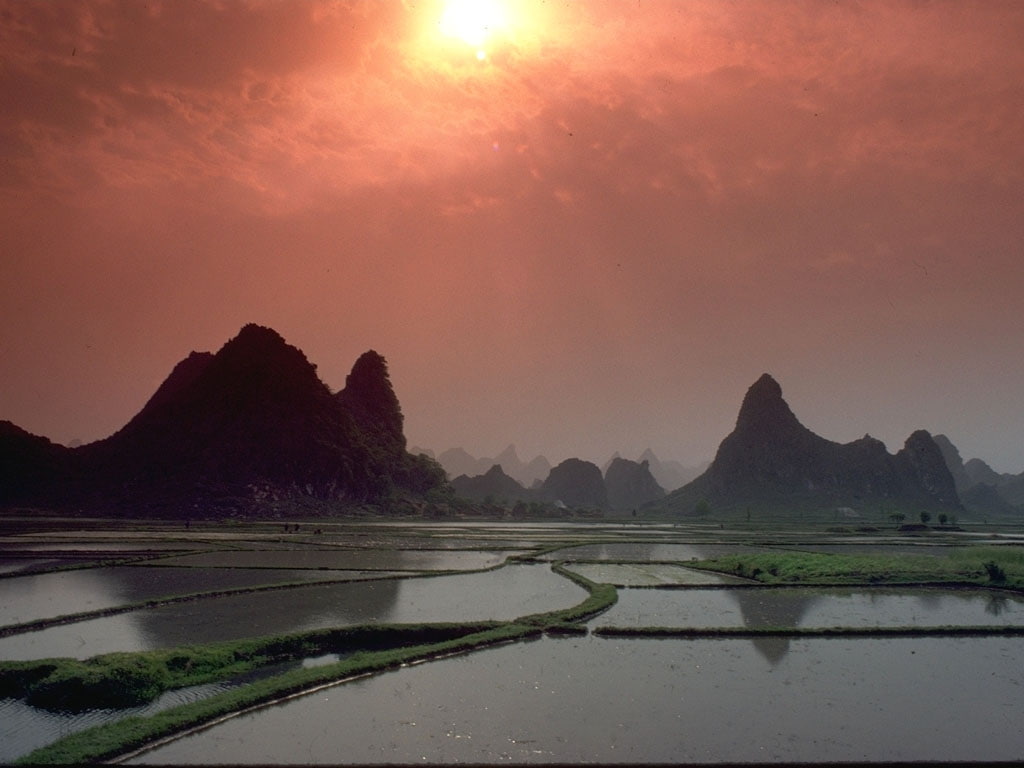 sunset, hd, MZ, art, sunsets, valley, 480P, nature, HD Wallpaper
