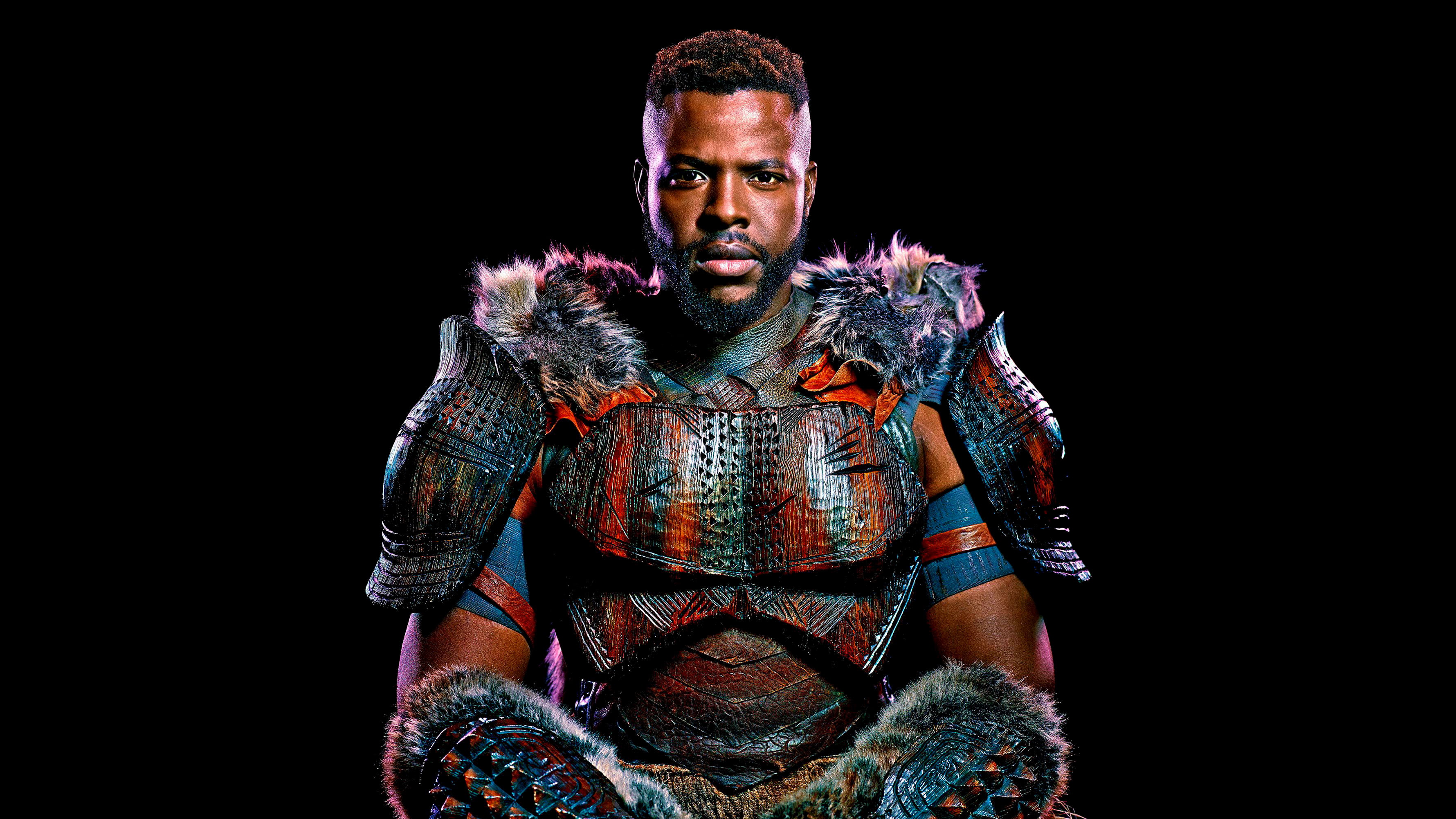 2K, men, Black Panther, front view, adult, males, mid adult, mbaku, cut out, studio shot, one person, waist up, Marvel Cinematic Universe, beard, portrait, HD Wallpaper