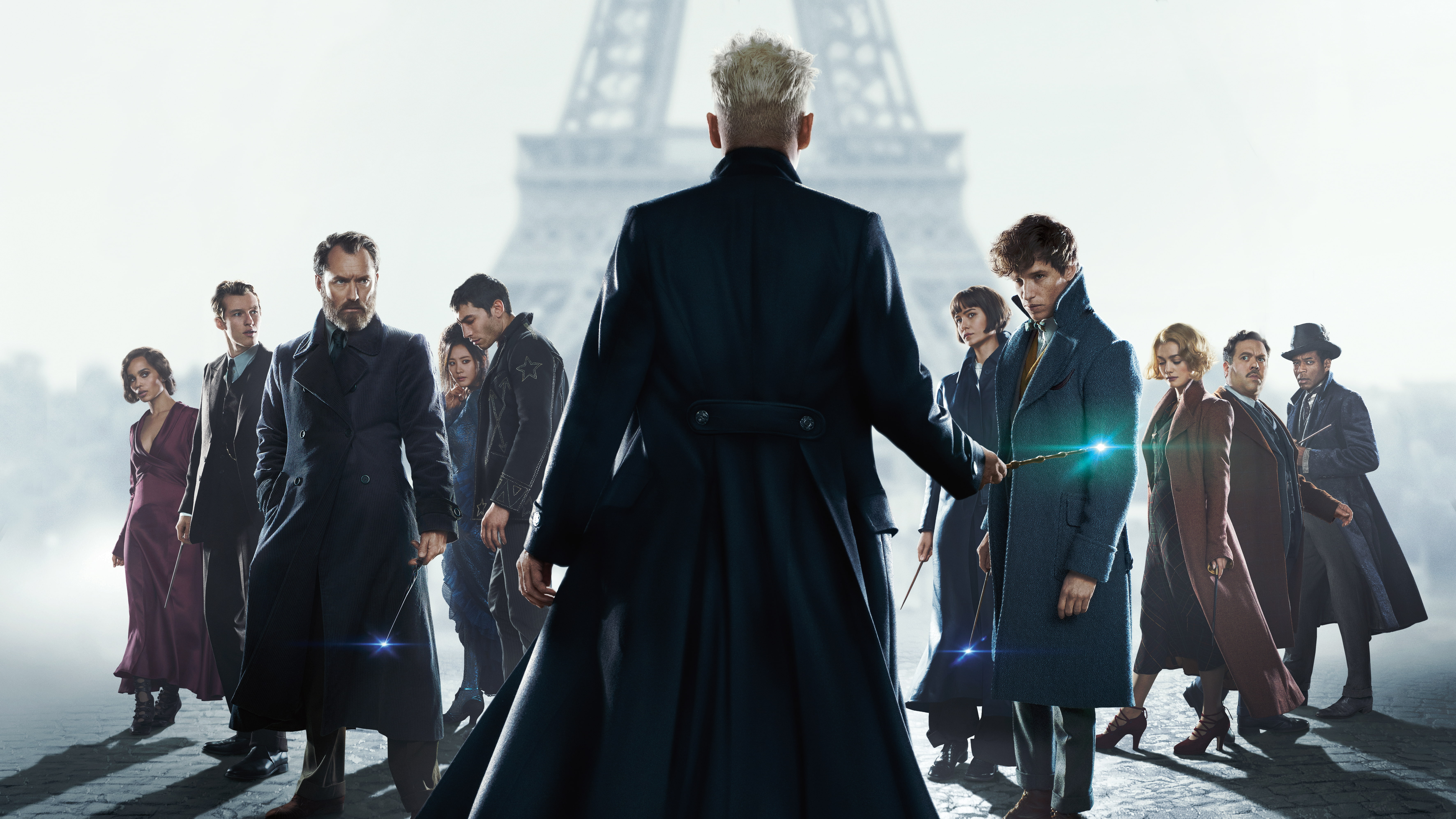Zoë Kravitz, Claudia Kim, Fantastic Beasts: The Crimes of Grindelwald, Alison Sudol, Callum Turner, 5K, Katherine Waterston, Jude Law, Johnny Depp, Dan Fogler, HD Wallpaper