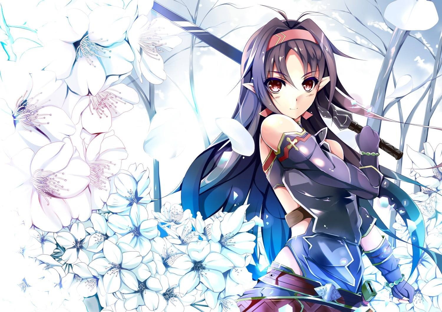 blue, 720P, women, studio shot, Sword Art Online, representation, people, Konno Yuuki, front view, male likeness, creativity, celebration, real people, HD Wallpaper