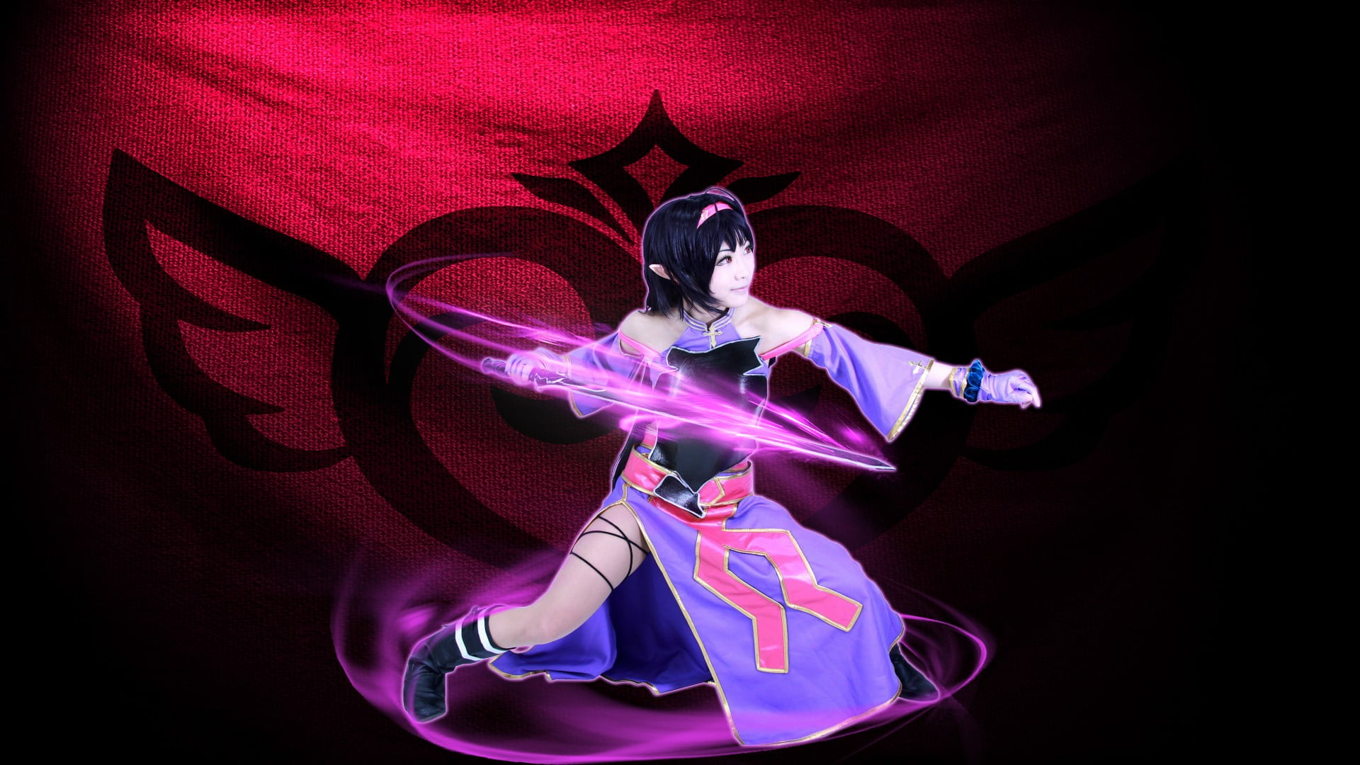 purple, close-up, Konno Yuuki, motion, red, mystery, pink, no people, pair, representation, shape, futuristic, celebration, stage costume, studio shot, HD Wallpaper