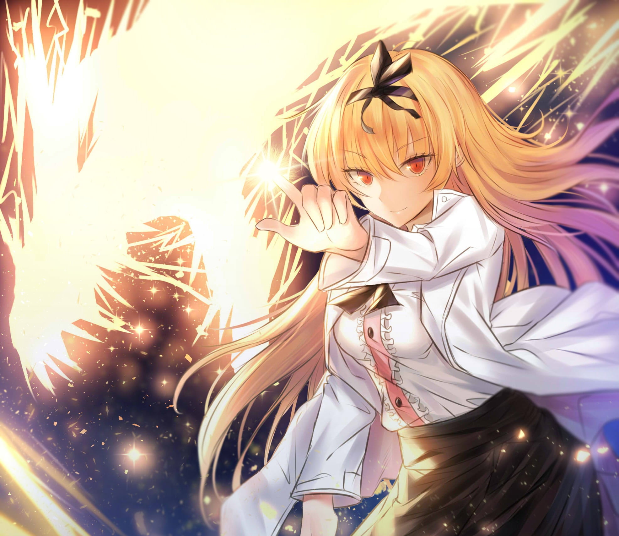 Long Hair, 1080P, Yue (Arifureta Shokugyou de Sekai Saikyou), Blonde, Arifureta Shokugyou de Sekai Saikyou, Anime, Girl, Orange Eyes, HD Wallpaper