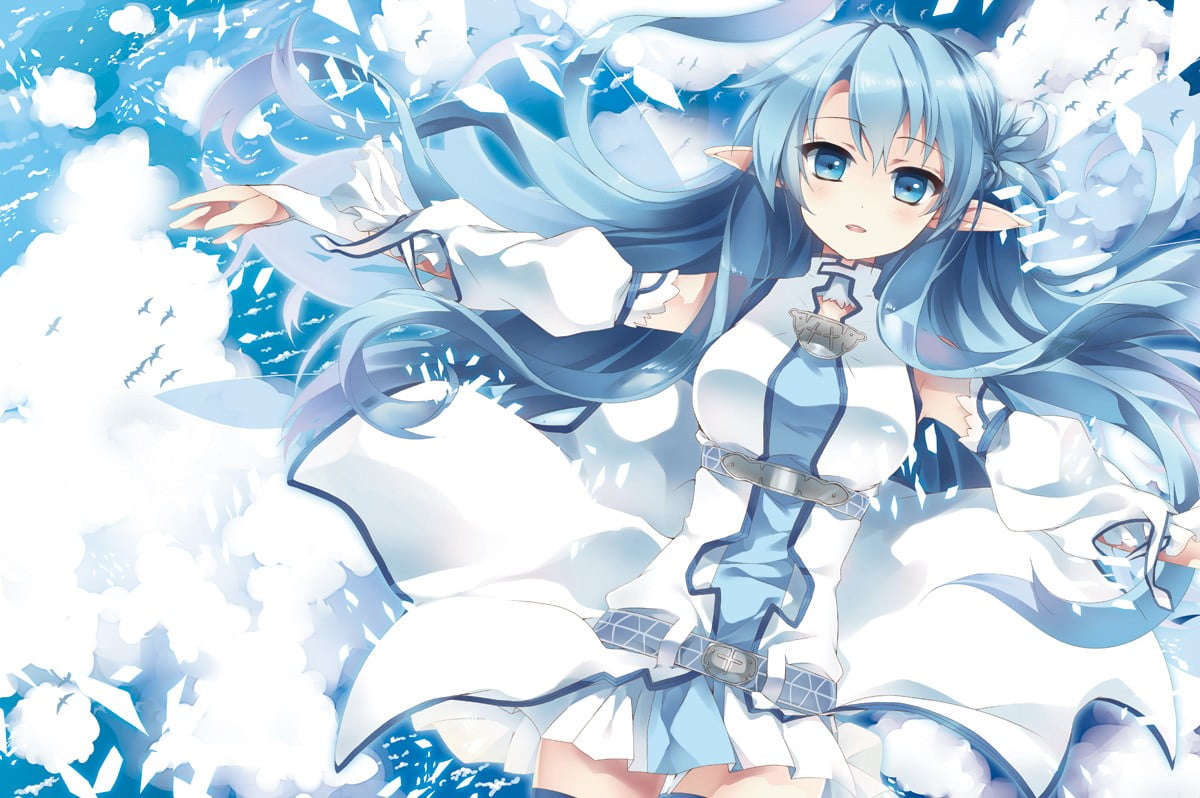 abundance, long hair, human representation, toy, close-up, blue, blue eyes, full frame, Yuuki Asuna, character, blue hair, still life, art and craft, no people, HD Wallpaper