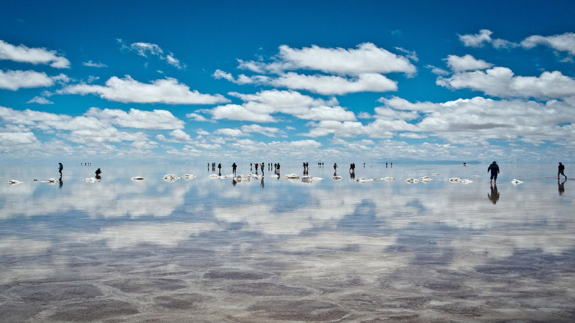 blue, de, day, waterfront, campos, 1080P, outdoors, wooden post, sky, salar, scenics - nature, cloud - sky, bolivia, daniel, beauty in nature, nature, HD Wallpaper