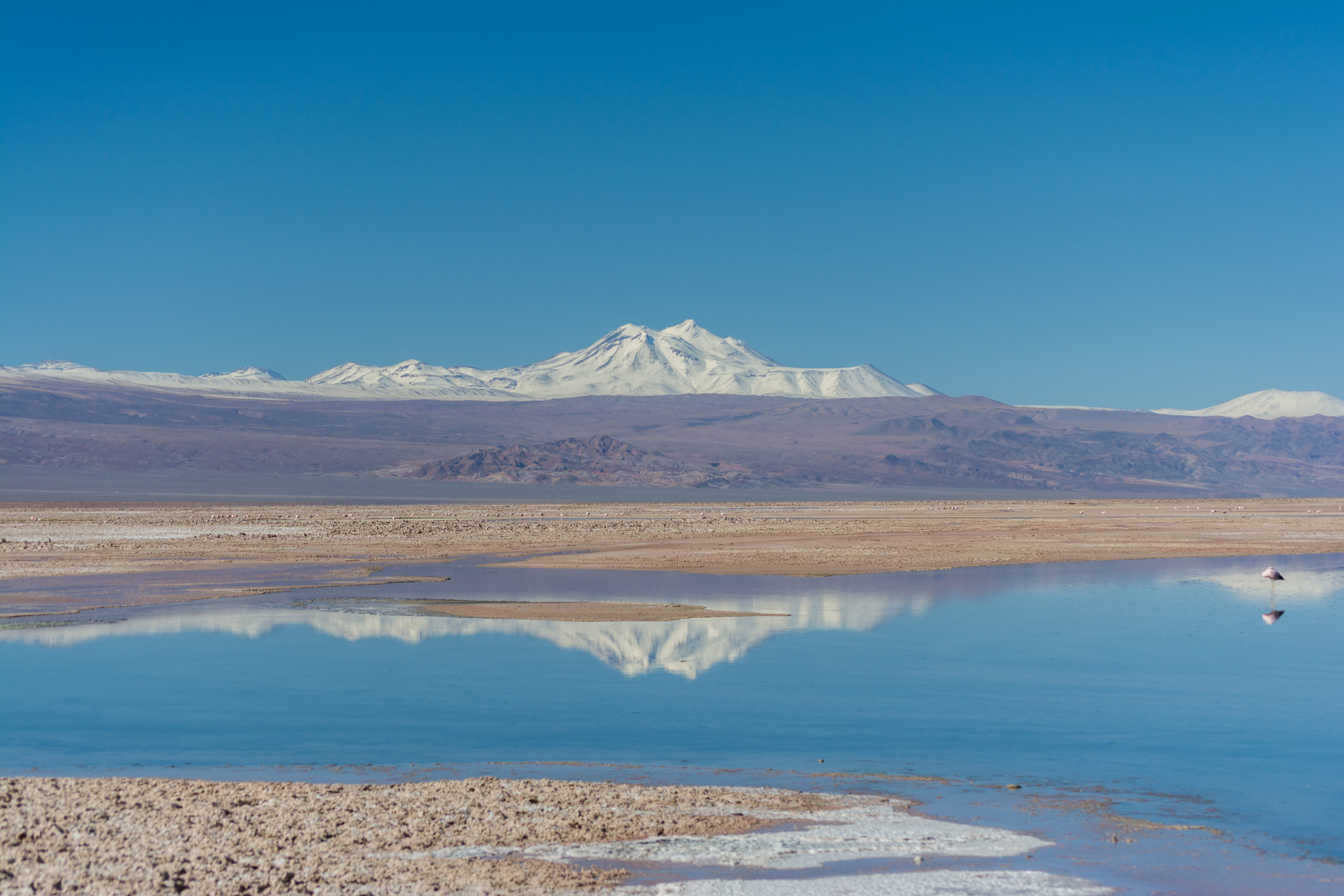 beauty in nature, tiver, arid climate, climate, copy space, outdoors, no people, water, salt flat, reflect, chile, land, medium, cold temperature, landscape, HD Wallpaper