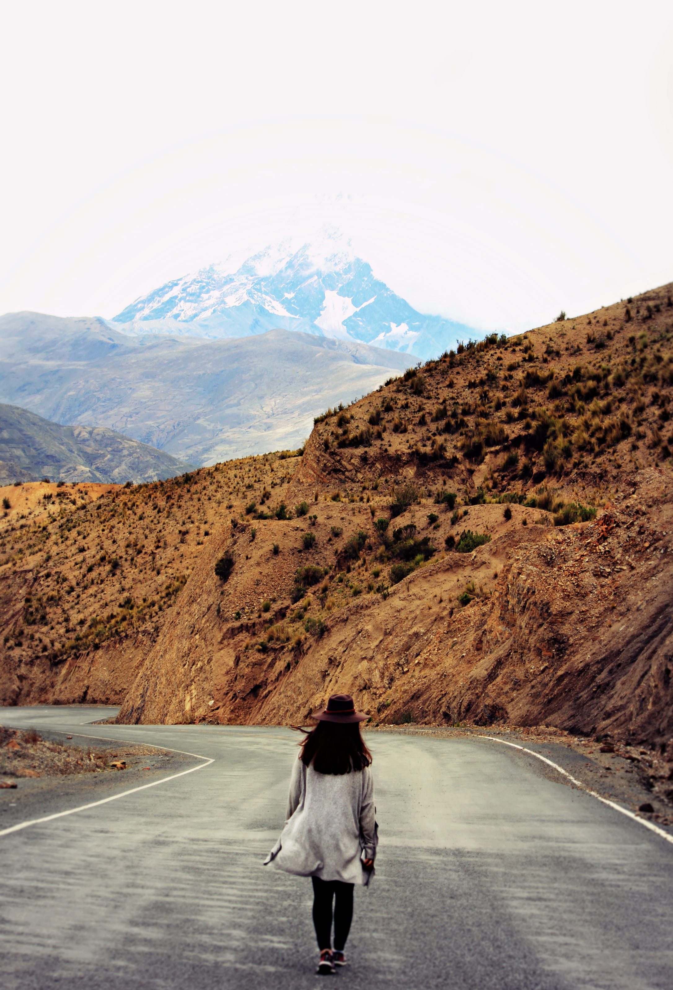 views, scenics - nature, women, road, bolivia, environment, beauty in nature, mountain range, transportation, traveling, leisure activity, mountains, nature, Phone HD Wallpaper