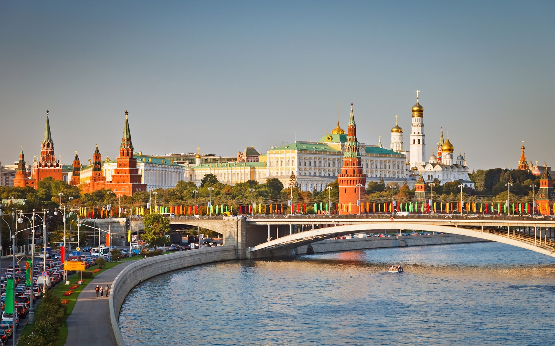 Moscow, Kremlin, City, Bridge, 1080P, Street, HD Wallpaper