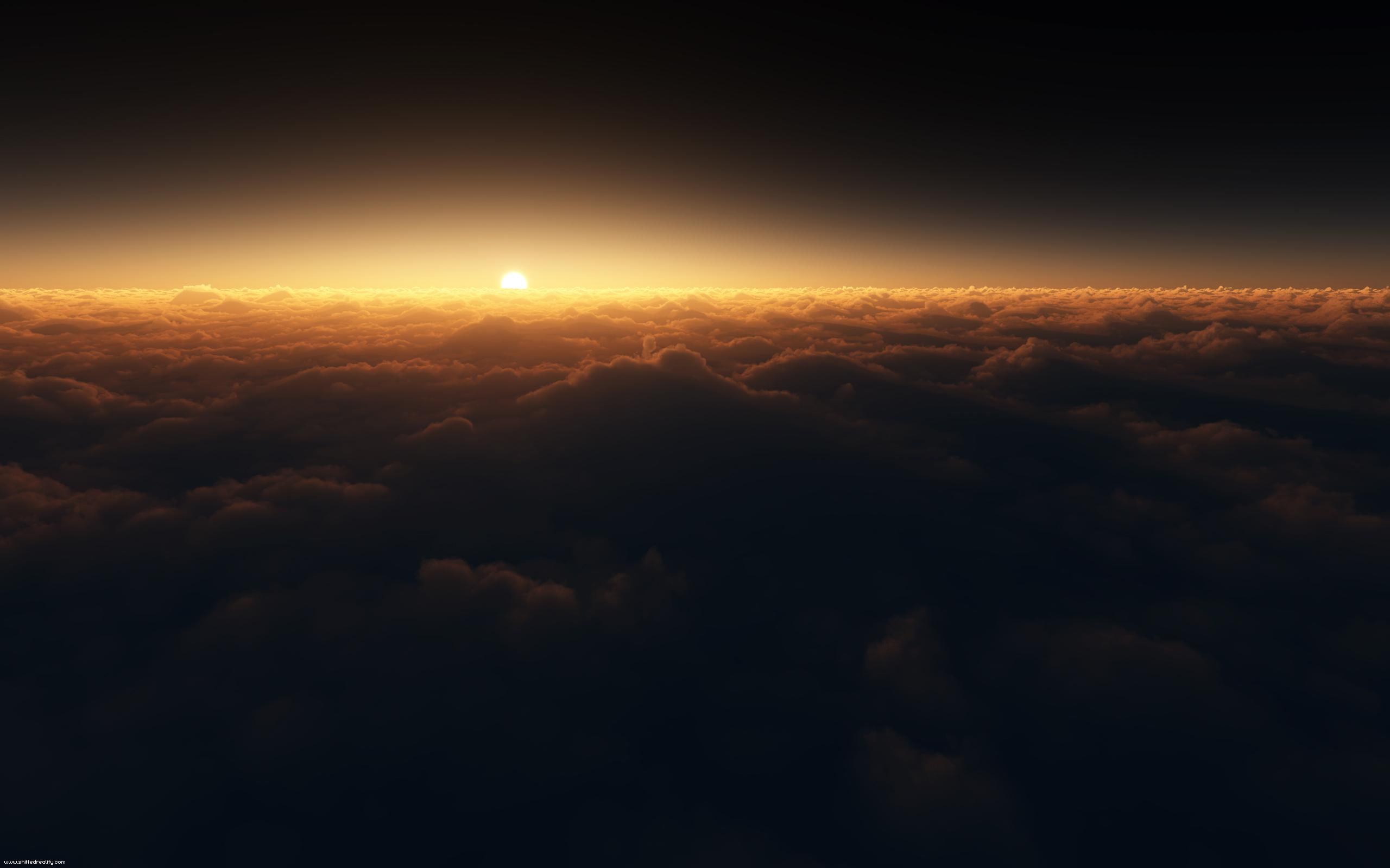 2K, rise, sunset, sunrise, sun, 3d and abstract, HD Wallpaper