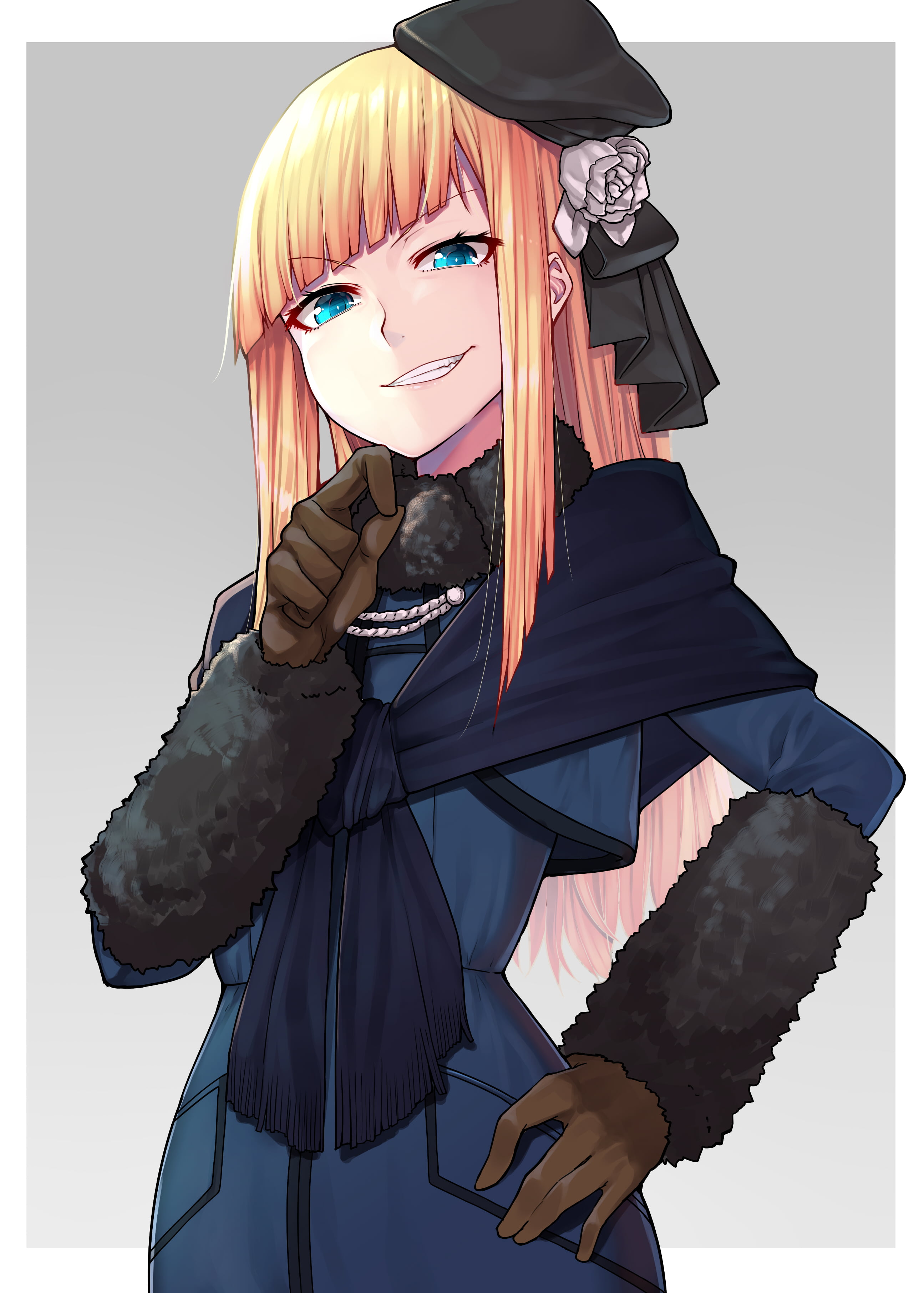 smiling, Fate Series, anime girls, 2K, blond hair, long hair, YouTube, Lord El-Melloi II Sei no Jikenbo: Rail Zeppelin Grace Note, blue eyes, Kaguya Luna, Phone HD Wallpaper