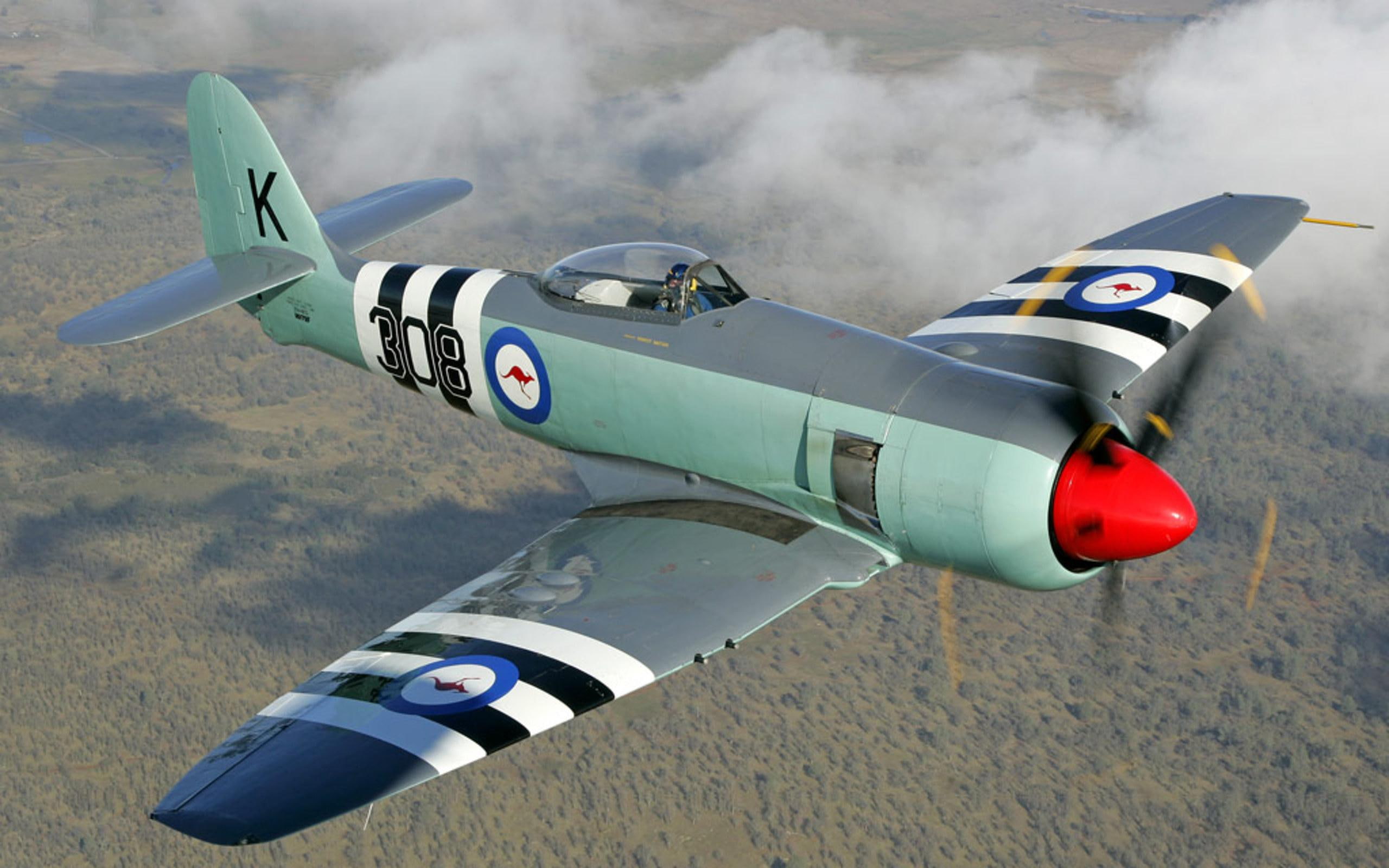 wwii, world, hawker, classic, sea, 2K, airplane, british, vintage, plane, antique, fury, aircra, HD Wallpaper