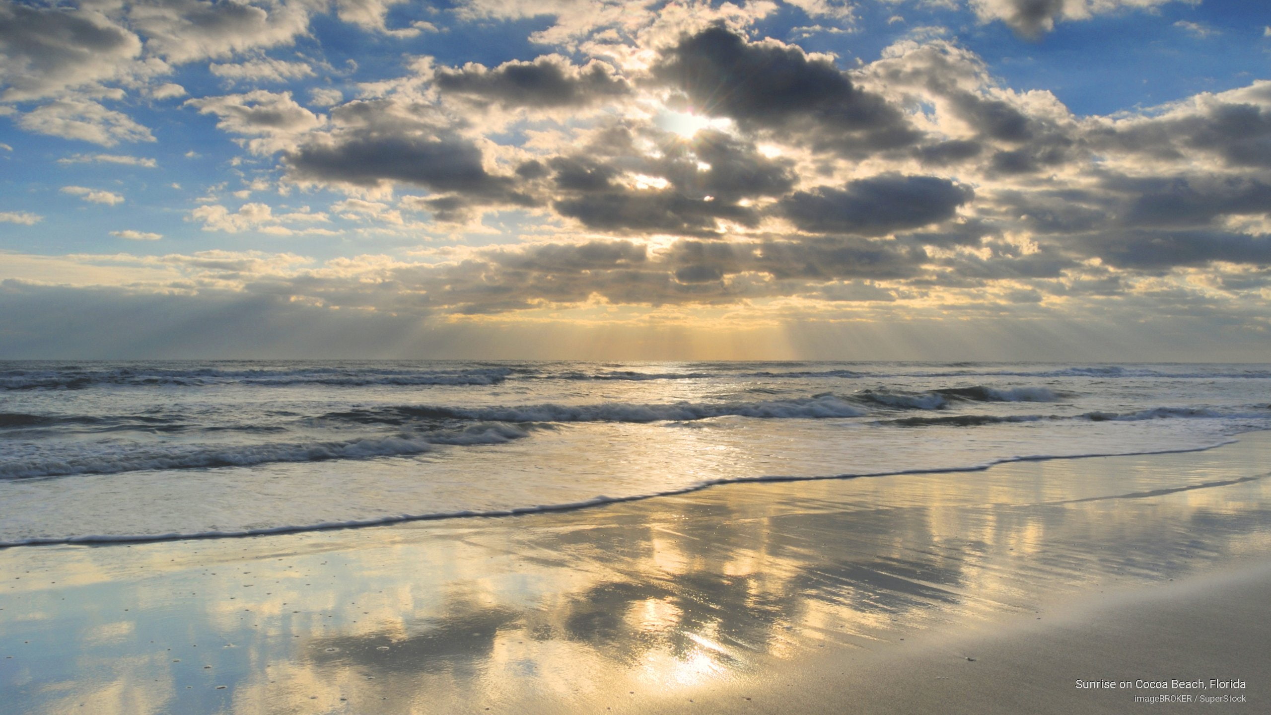 beach, sunrise, 2K, florida, cocoa, Beaches, HD Wallpaper