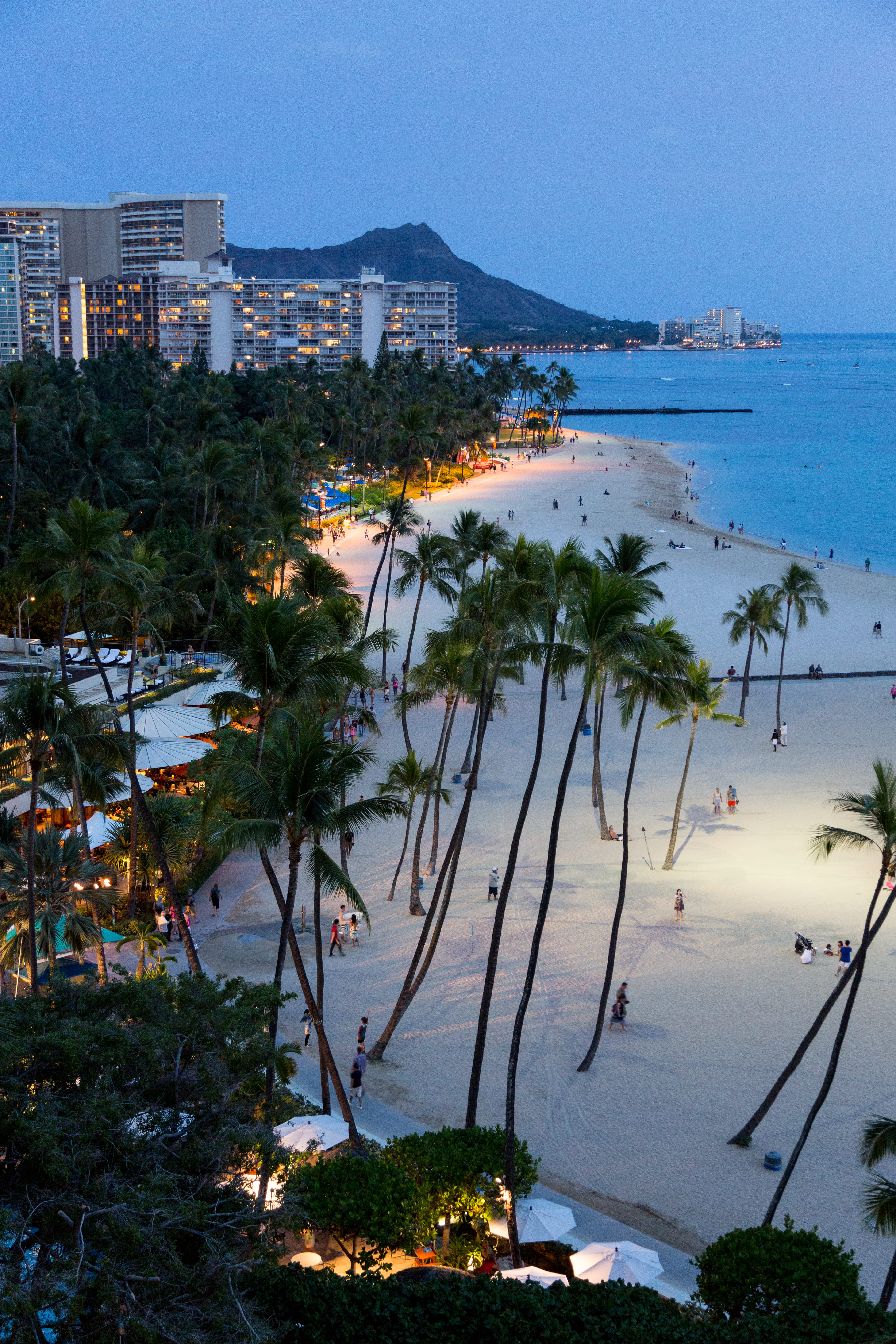 outdoors, city, nature, ocean, honolulu, no people, dusk, sky, bay, diamond head, high angle view, land, transportation, hawaii, beach, day, architecture, Phone HD Wallpaper