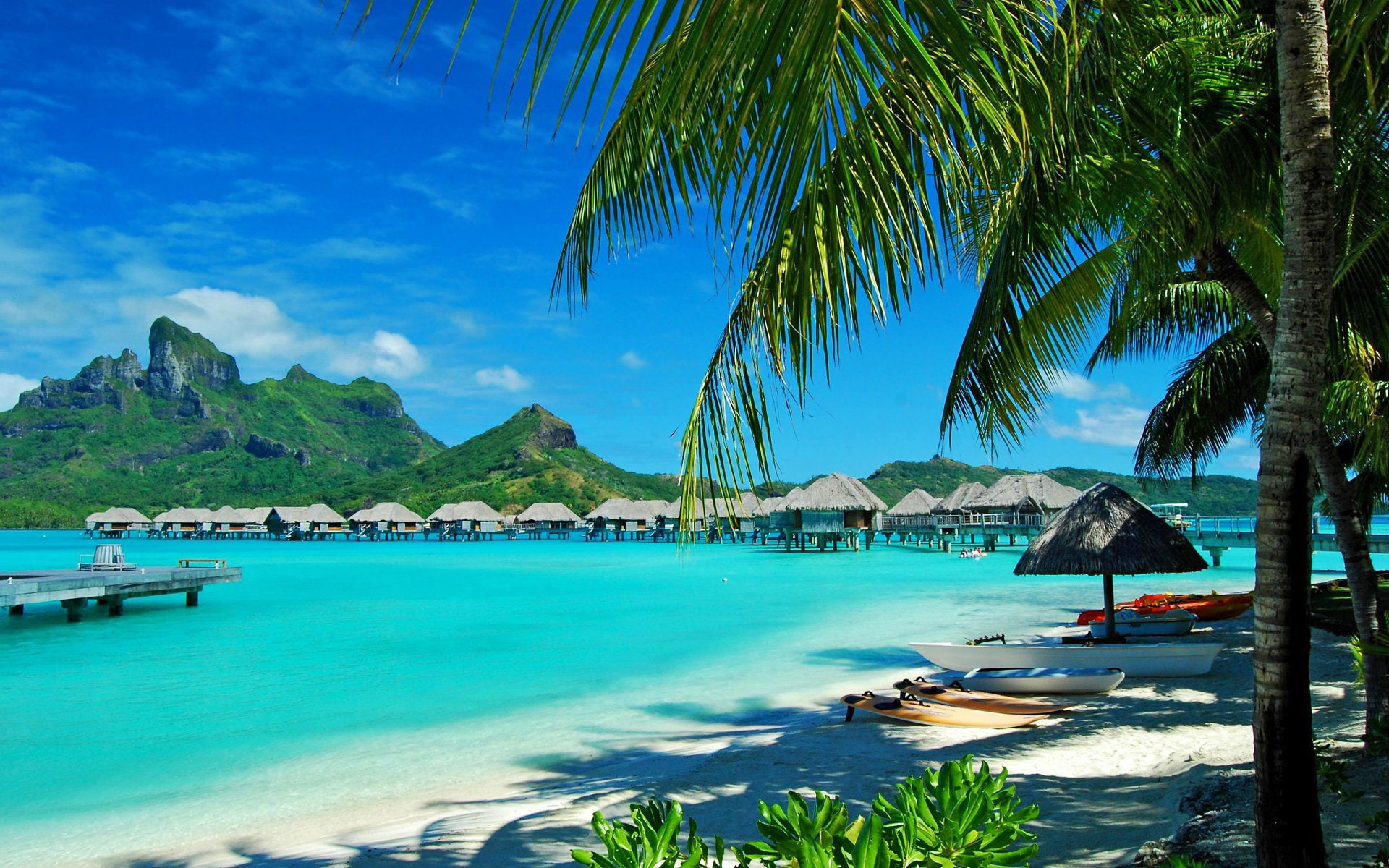 bungalows, 1080P, hawaii, travel and world, HD Wallpaper