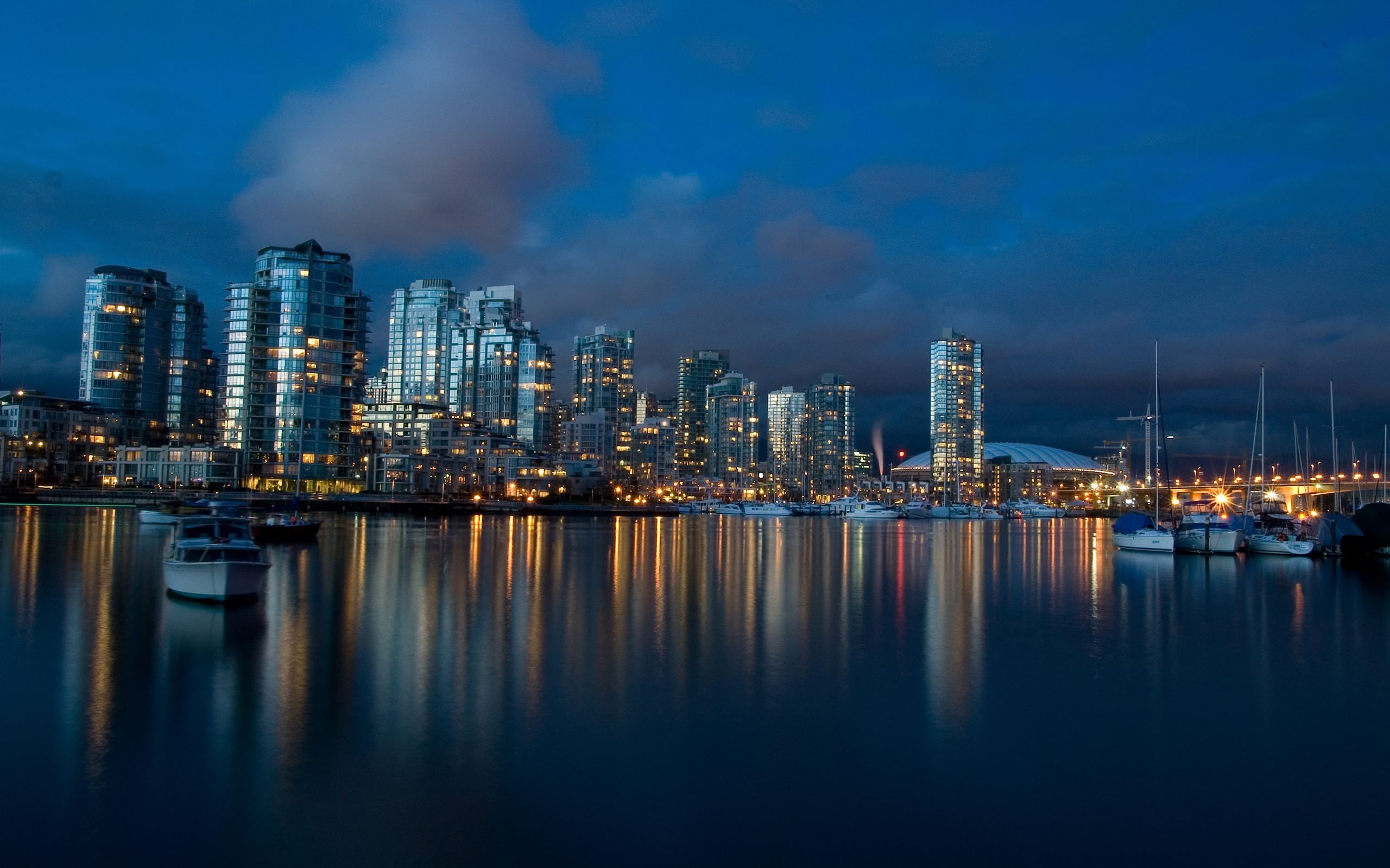 dusk, harbor, cityscape, city, 2K, Panama, HD Wallpaper