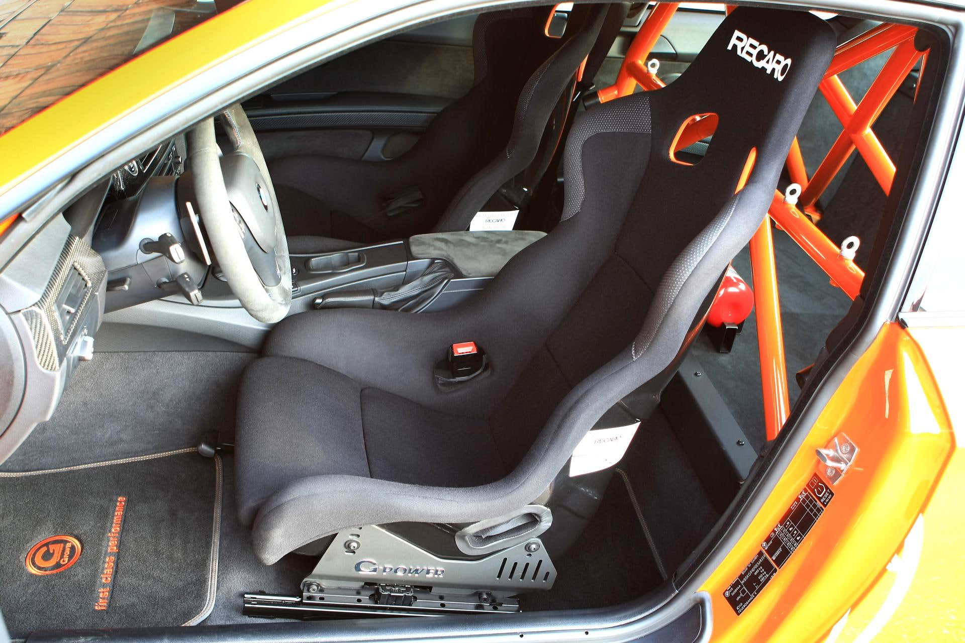 control, no people, outdoors, gts, land vehicle, mode of transportation, side view, day, steering wheel, m, ii, motor vehicle, travel, g, orange color, HD Wallpaper