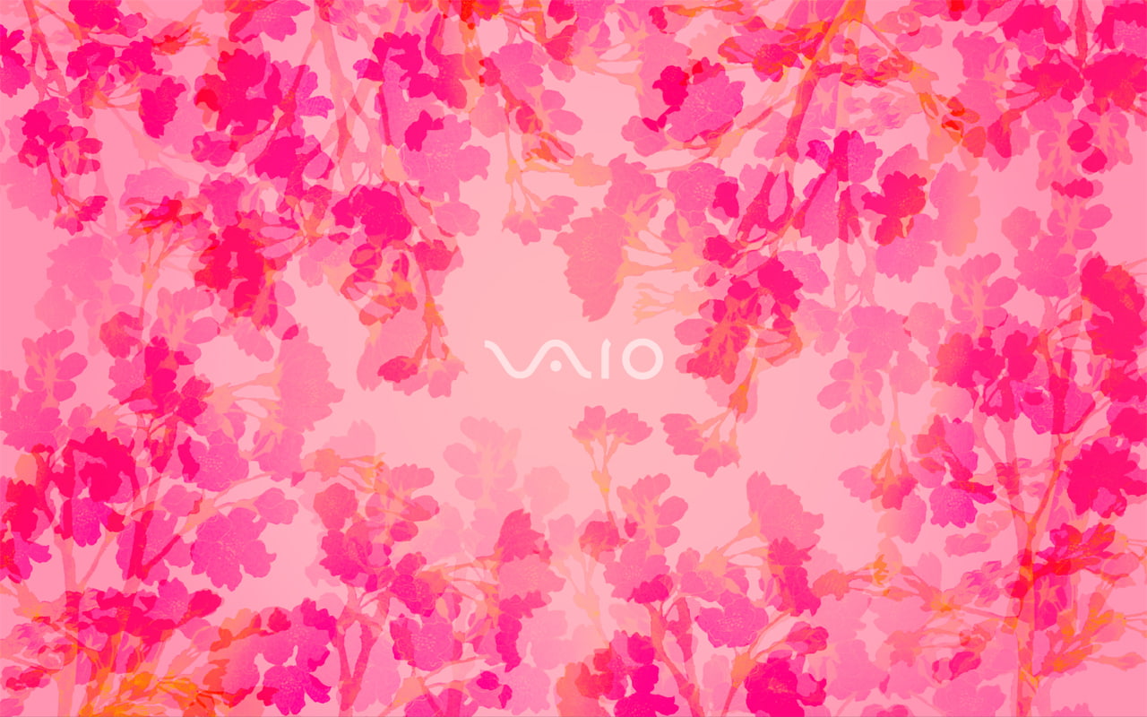 720P, pink, VAIO, Sony, leaves, HD Wallpaper