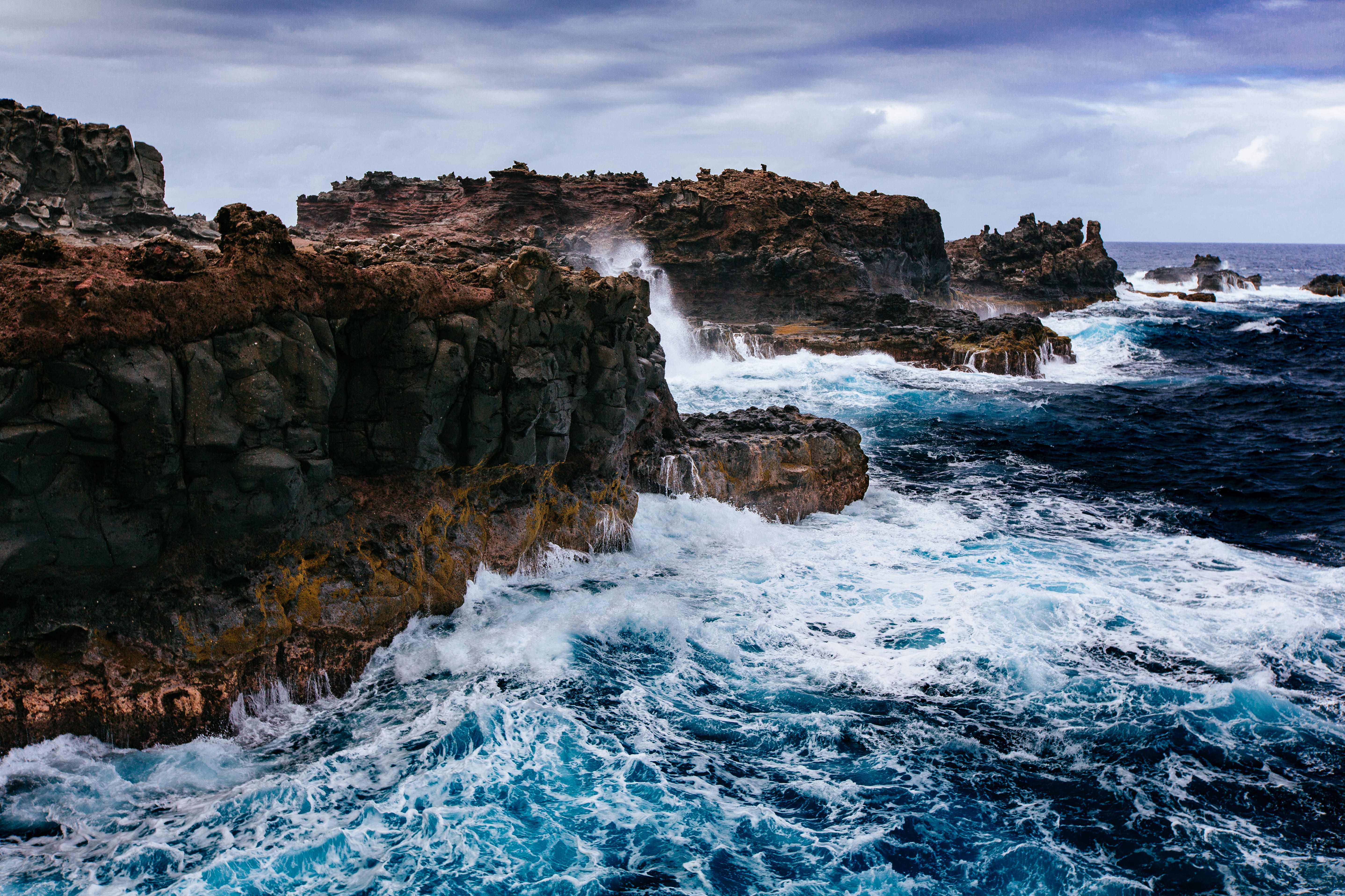surfing, outdoors, cloud, nature, travel destinations, power, solid, cliff, motion, foam, splash, churning, body, rocky, aquatic sport, sea, waves, scenics - nature, HD Wallpaper