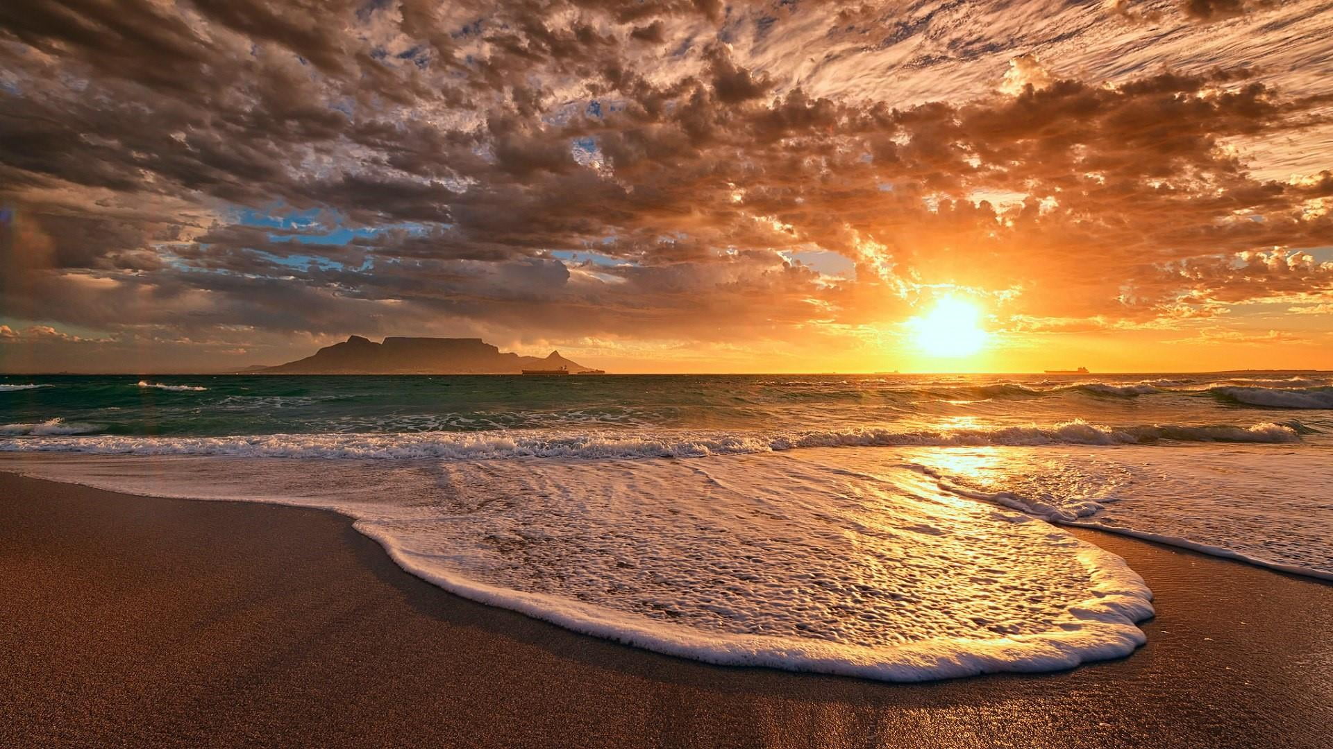 cloud - sky, reflection, cloud, idyllic, horizon, horizon over water, sand, sunset, 1080P, sunlight, beach, scenics - nature, tranquility, beauty in nature, HD Wallpaper