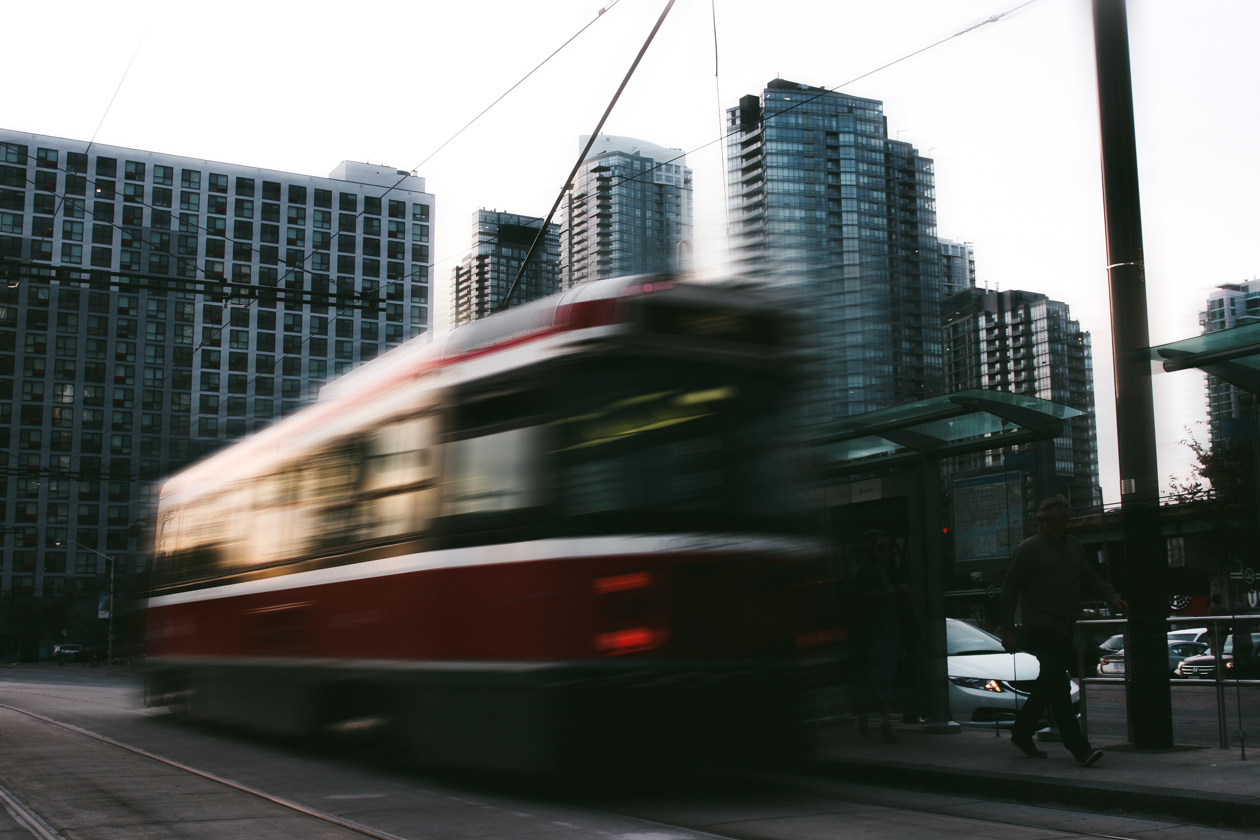 downtown, blur, city, cityscape, building exterior, railroad track, modern, no people, skyscrapers, architecture, skyscraper, travel, downtown District, HD Wallpaper