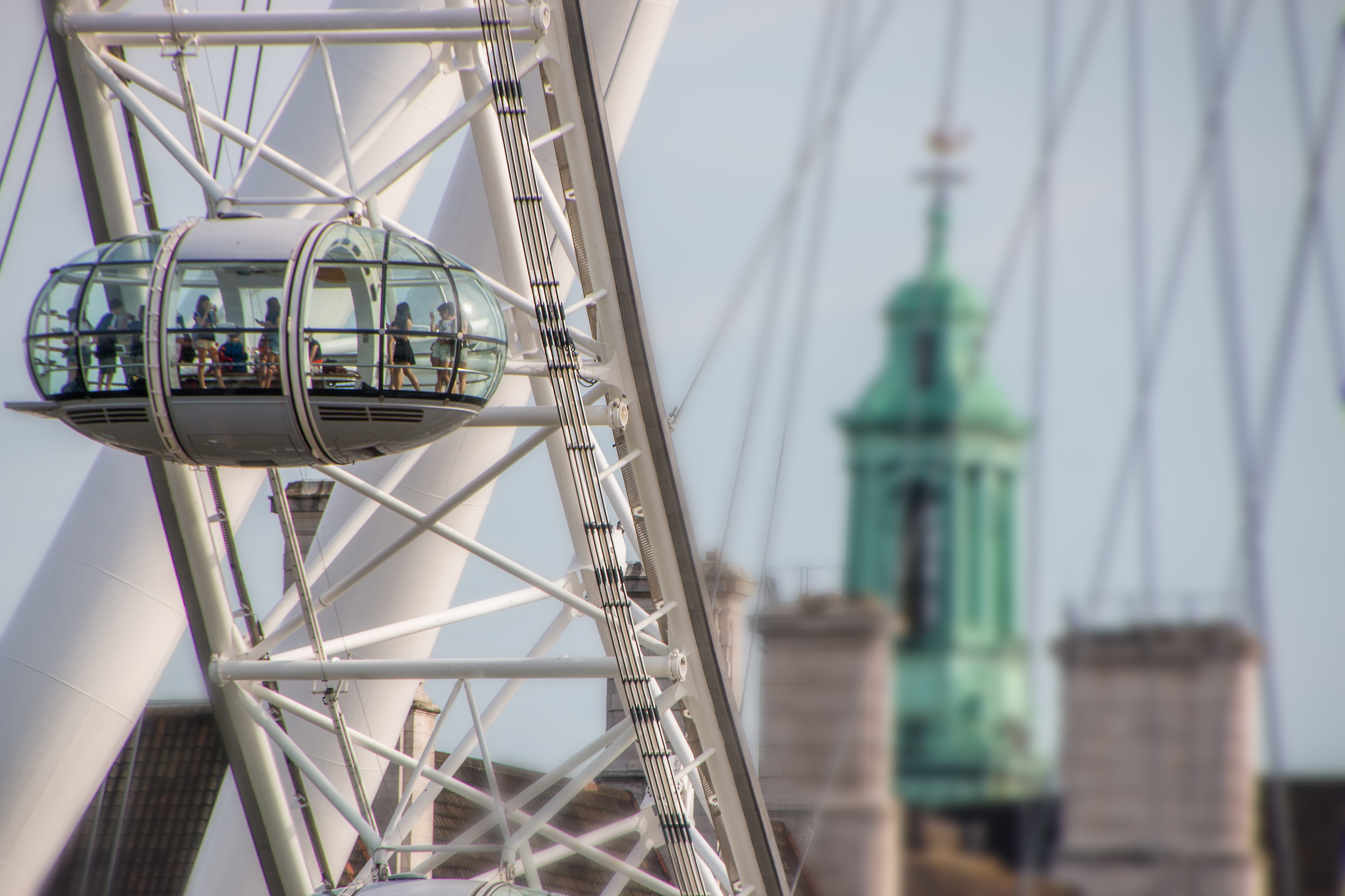 travel, wheel, nature, 5K, attraction, sky, technology, close-up, cable car, rides, arts culture and entertainment, landmark, tourism, amusement park, HD Wallpaper