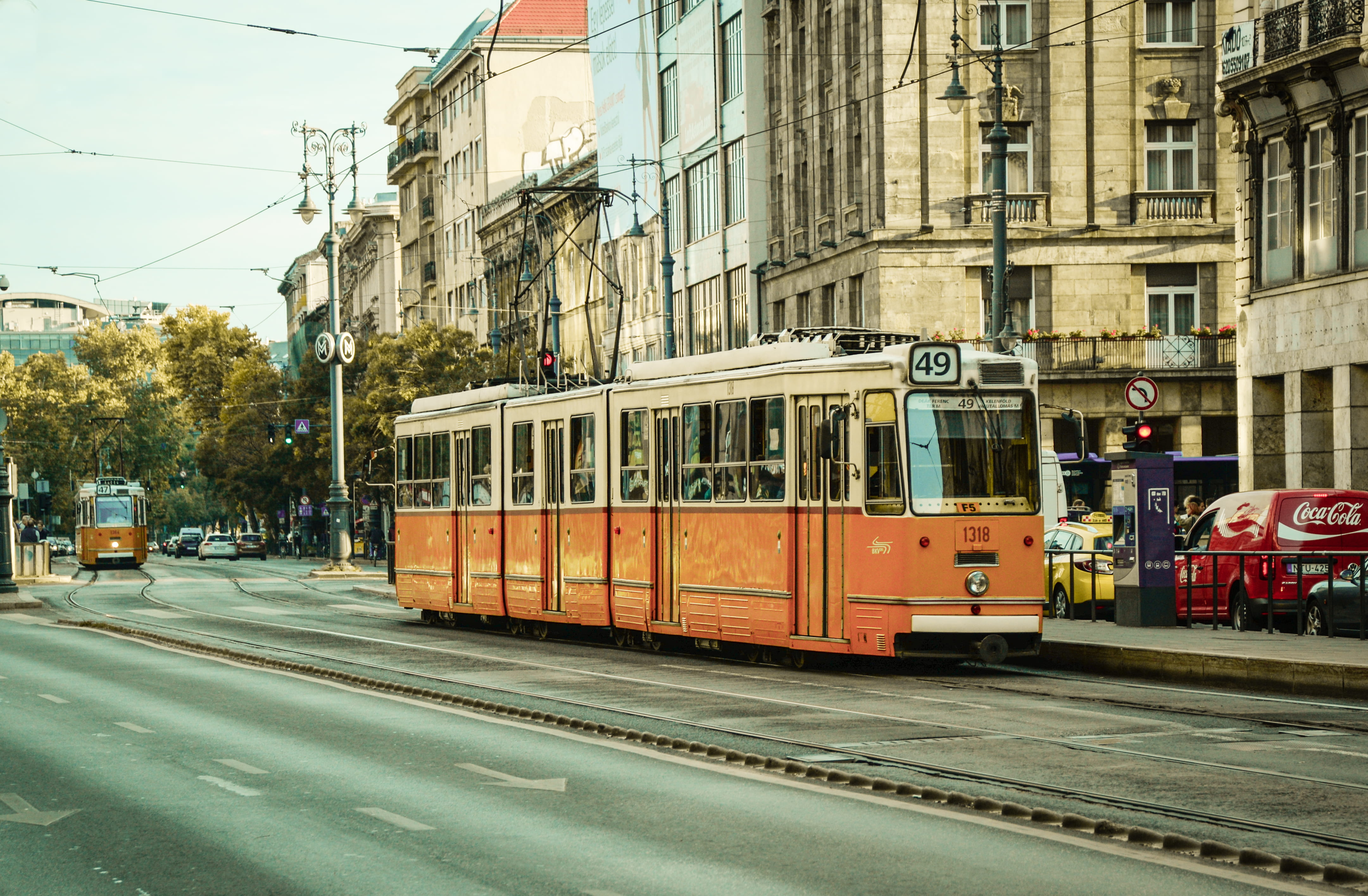 city life, electricity, white, street, tram, 4K, transportation, day, power supply, train, cable, rails, cable car, landscape, road, built structure, public transportation, HD Wallpaper