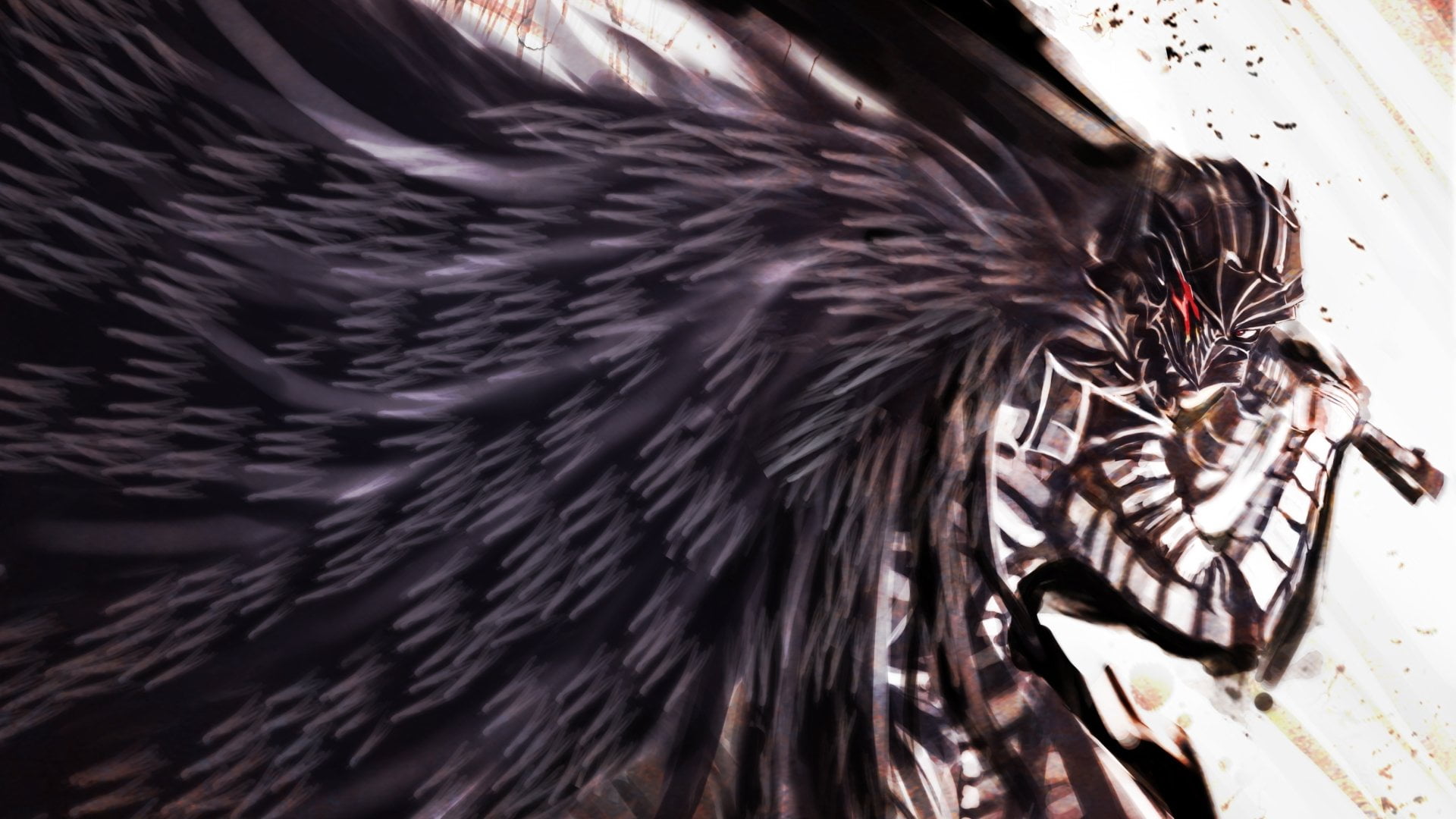 cape, mammal, one animal, Anime, nature, animal body part, animal themes, black, indoors, pets, animal wing, swordsman, animal, day, feather, water, HD Wallpaper